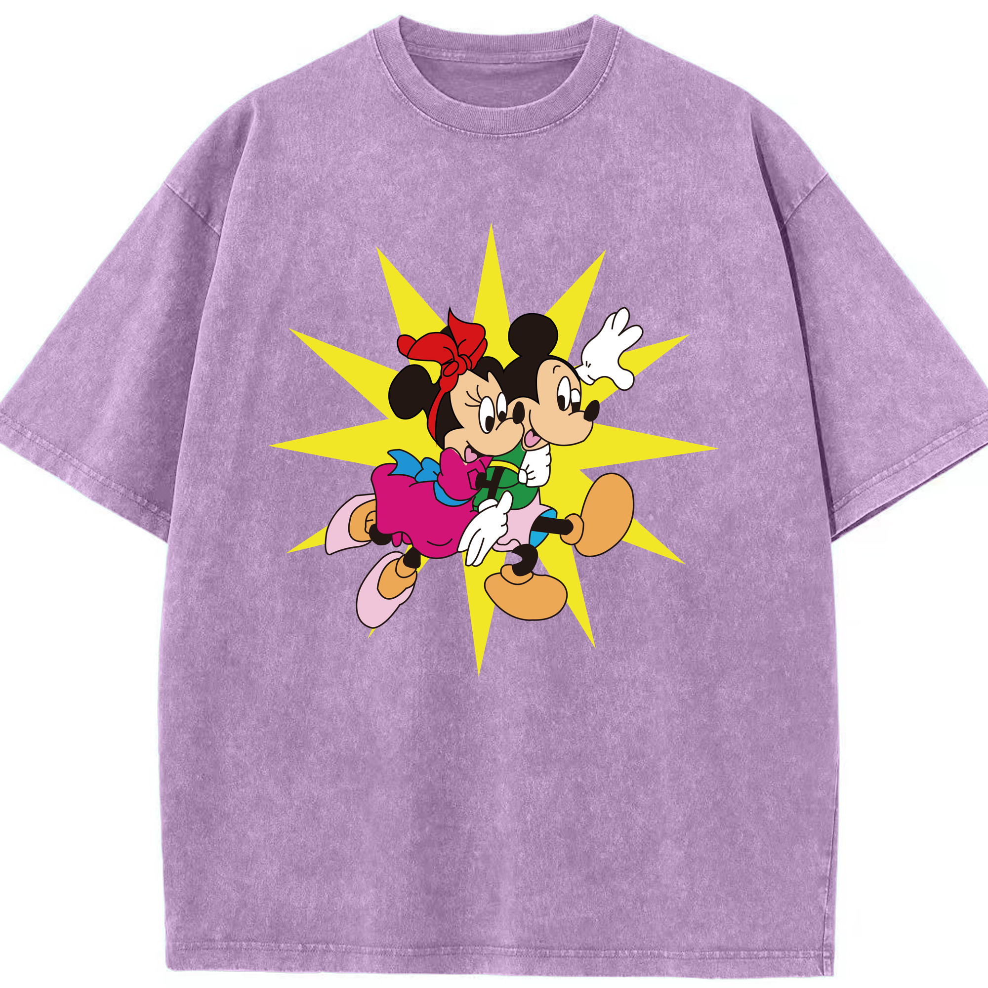 （画像用） ミッキーマウス Mickey Mouse 綿100% ヴィンテージ風 半袖Tシャツ（フロントプリント）