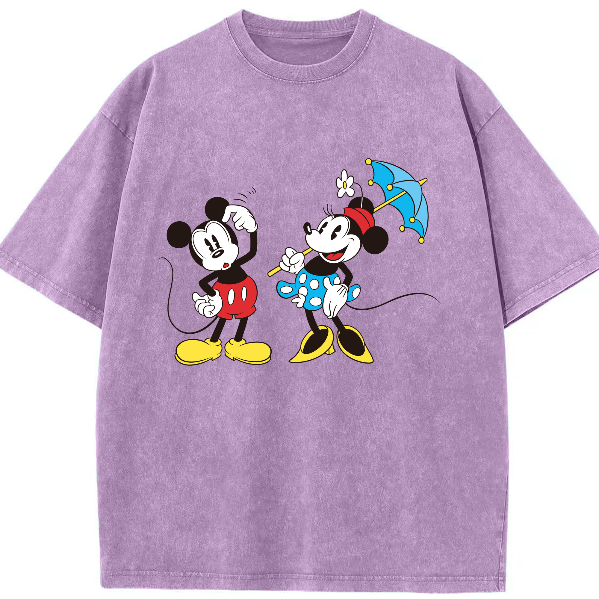 （画像用） ミッキーマウス Mickey Mouse 綿100% ヴィンテージ風 半袖Tシャツ（フロントプリント）