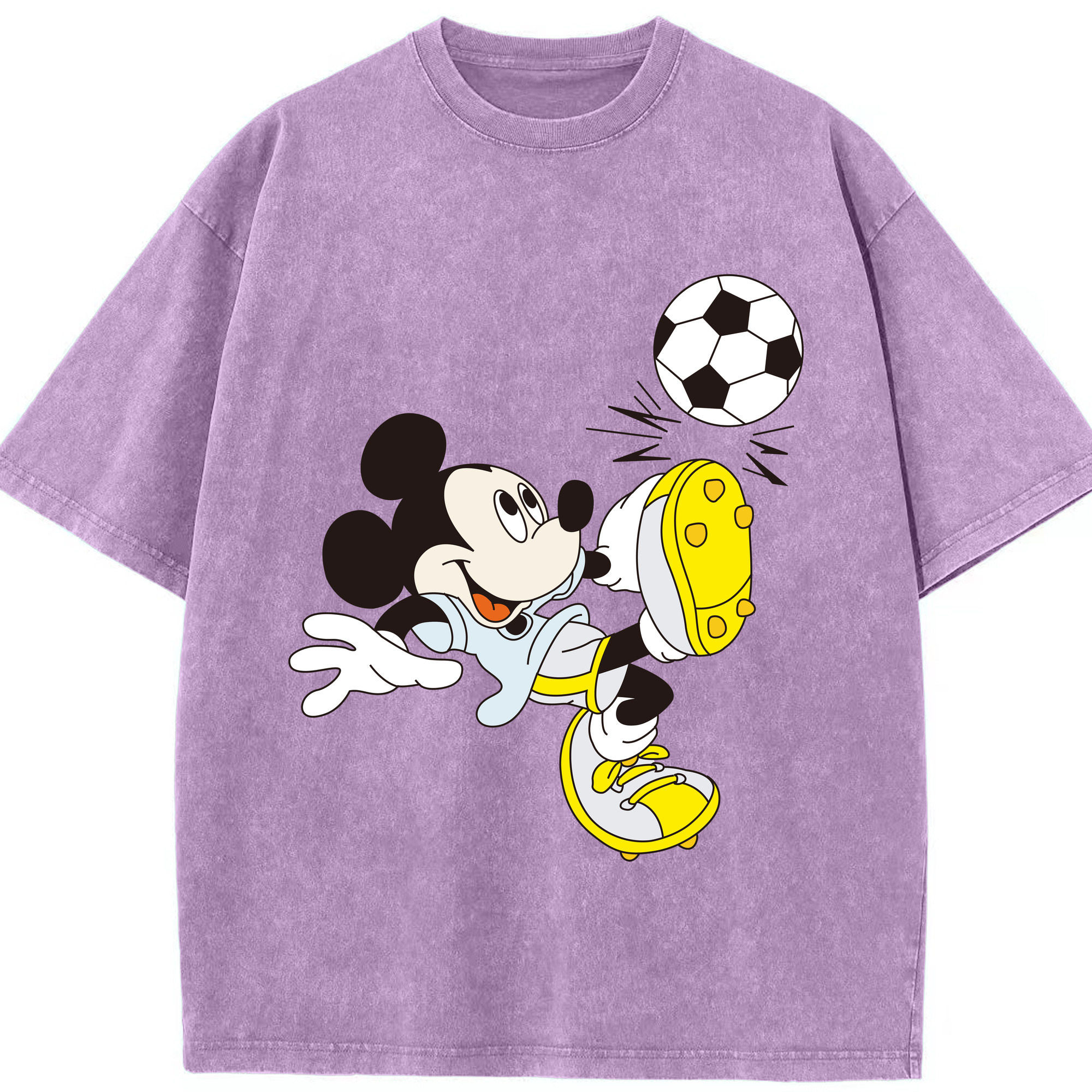 （画像用） ミッキーマウス Mickey Mouse 綿100% ヴィンテージ風 半袖Tシャツ（フロントプリント）