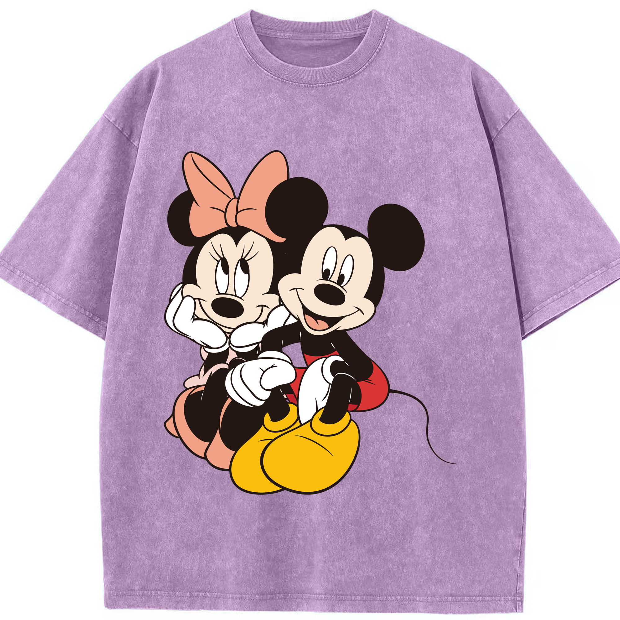 （画像用） ミッキーマウス Mickey Mouse 綿100% ヴィンテージ風 半袖Tシャツ（フロントプリント）