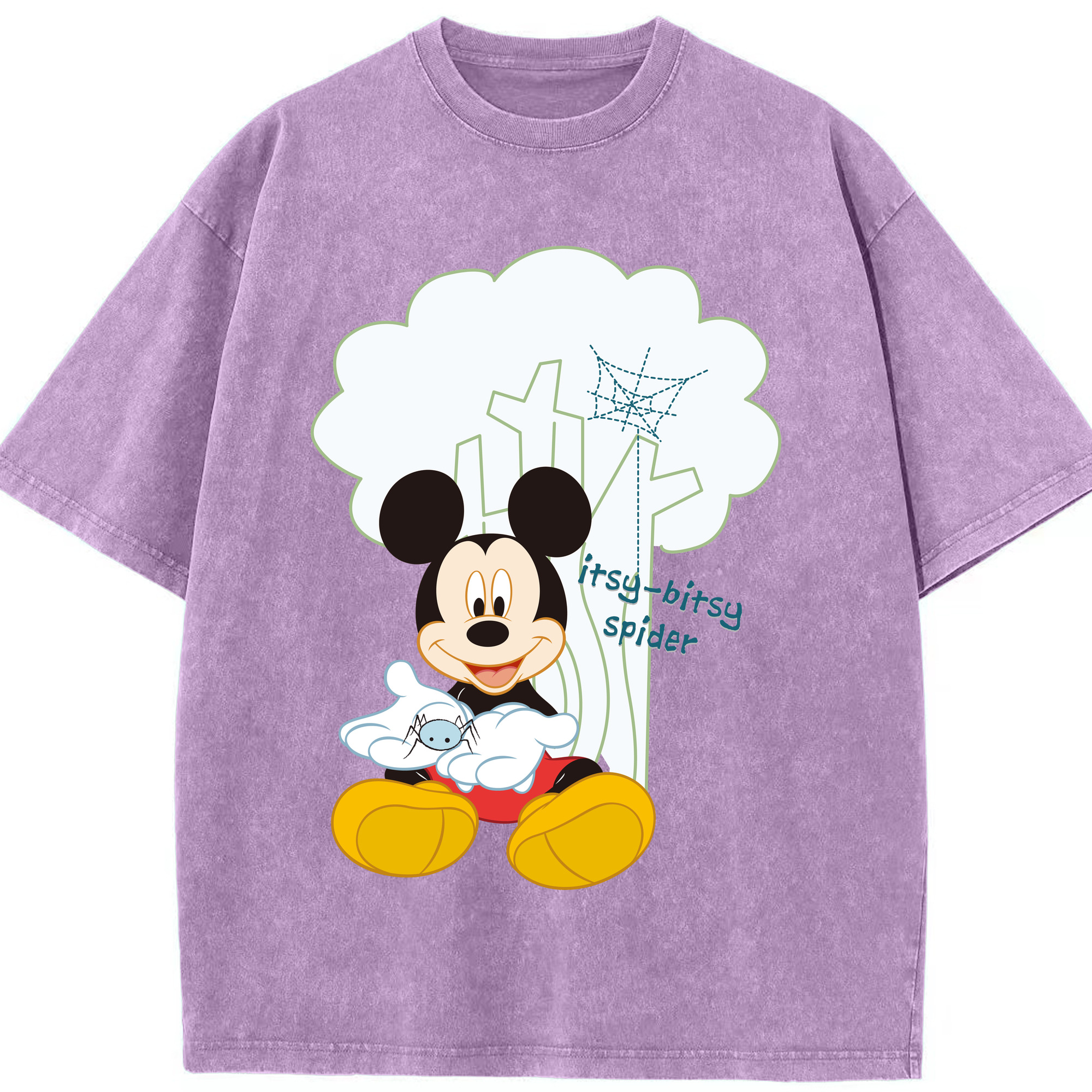 （画像用） ミッキーマウス Mickey Mouse 綿100% ヴィンテージ風 半袖Tシャツ（フロントプリント）