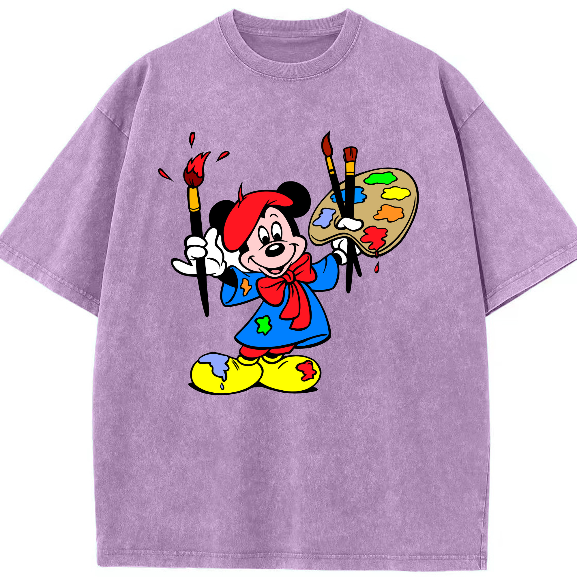 （画像用） ミッキーマウス Mickey Mouse 綿100% ヴィンテージ風 半袖Tシャツ（フロントプリント）