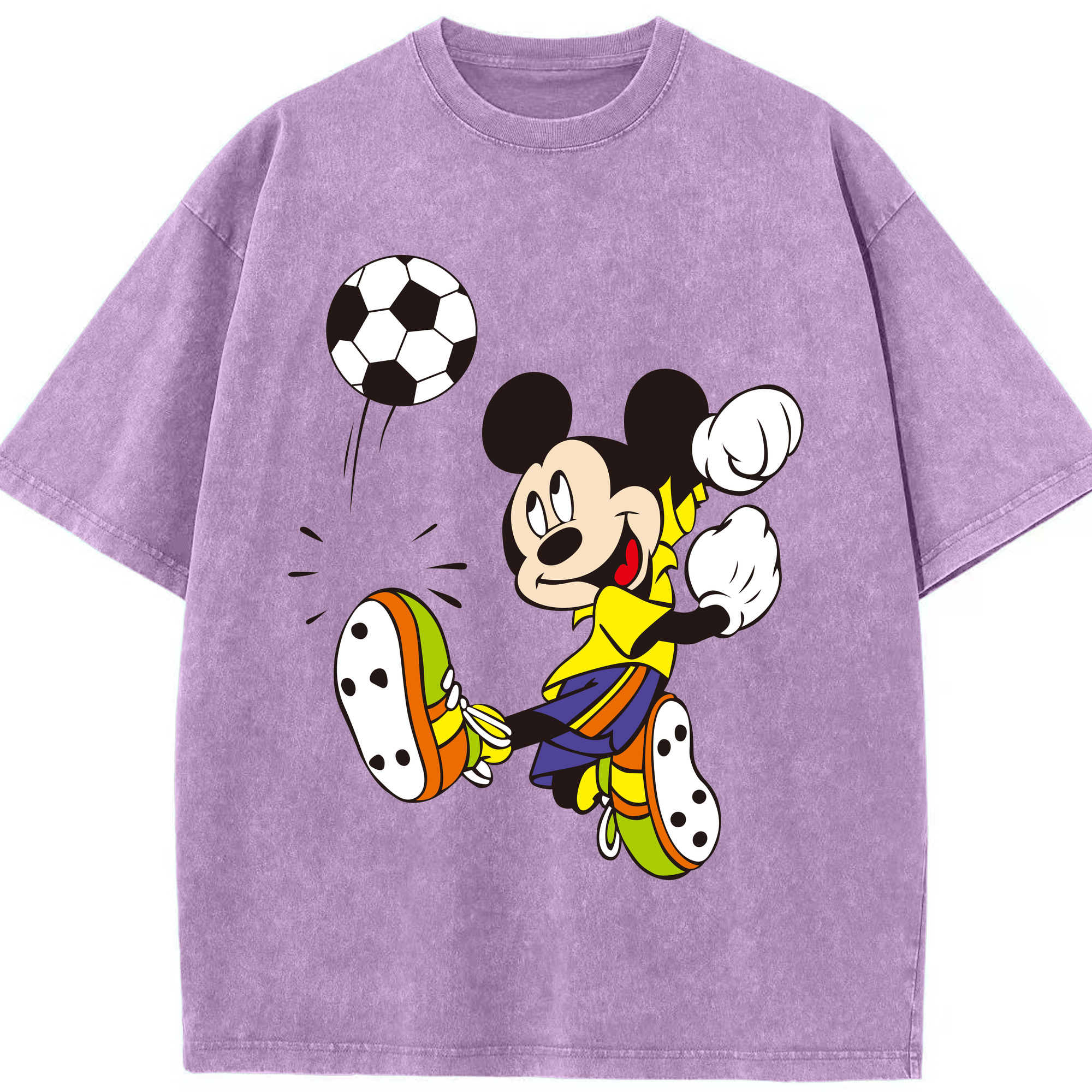 （画像用） ミッキーマウス Mickey Mouse 綿100% ヴィンテージ風 半袖Tシャツ（フロントプリント）