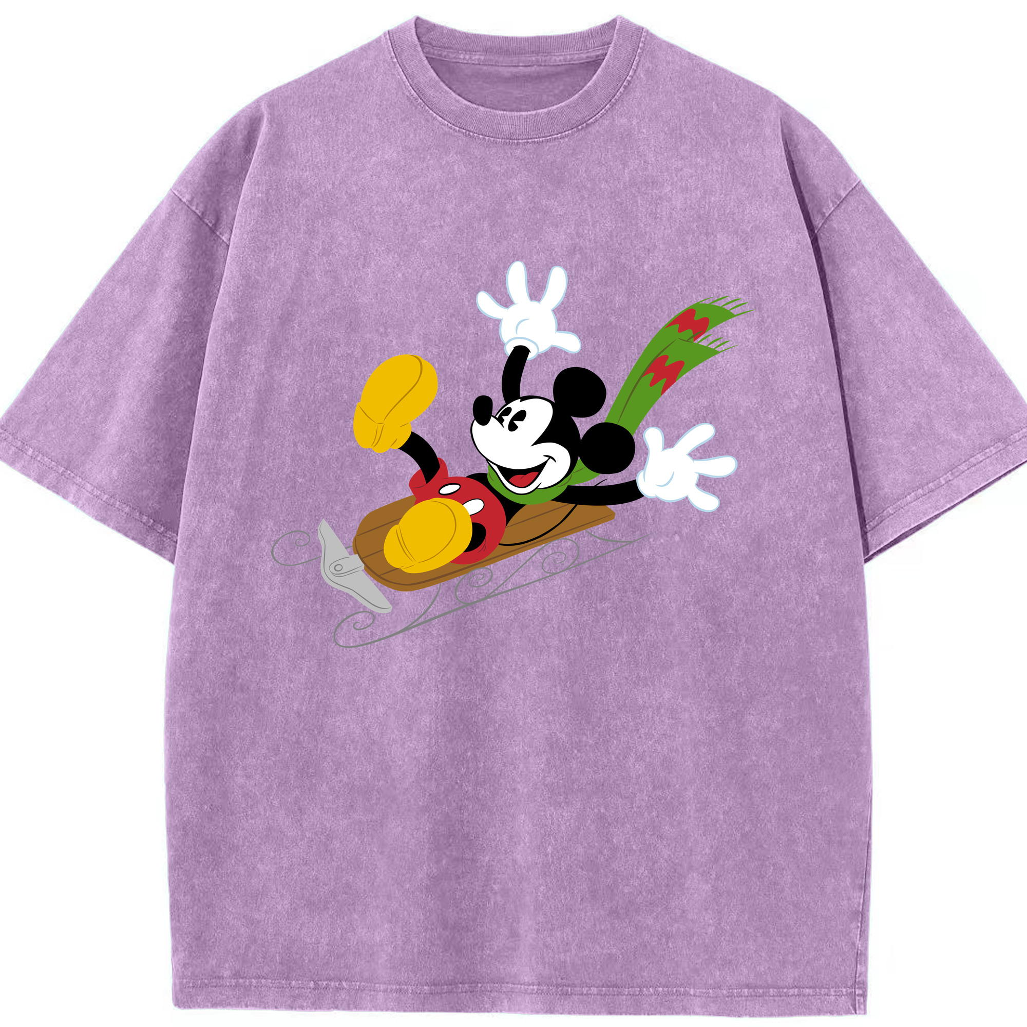 （画像用） ミッキーマウス Mickey Mouse 綿100% ヴィンテージ風 半袖Tシャツ（フロントプリント）