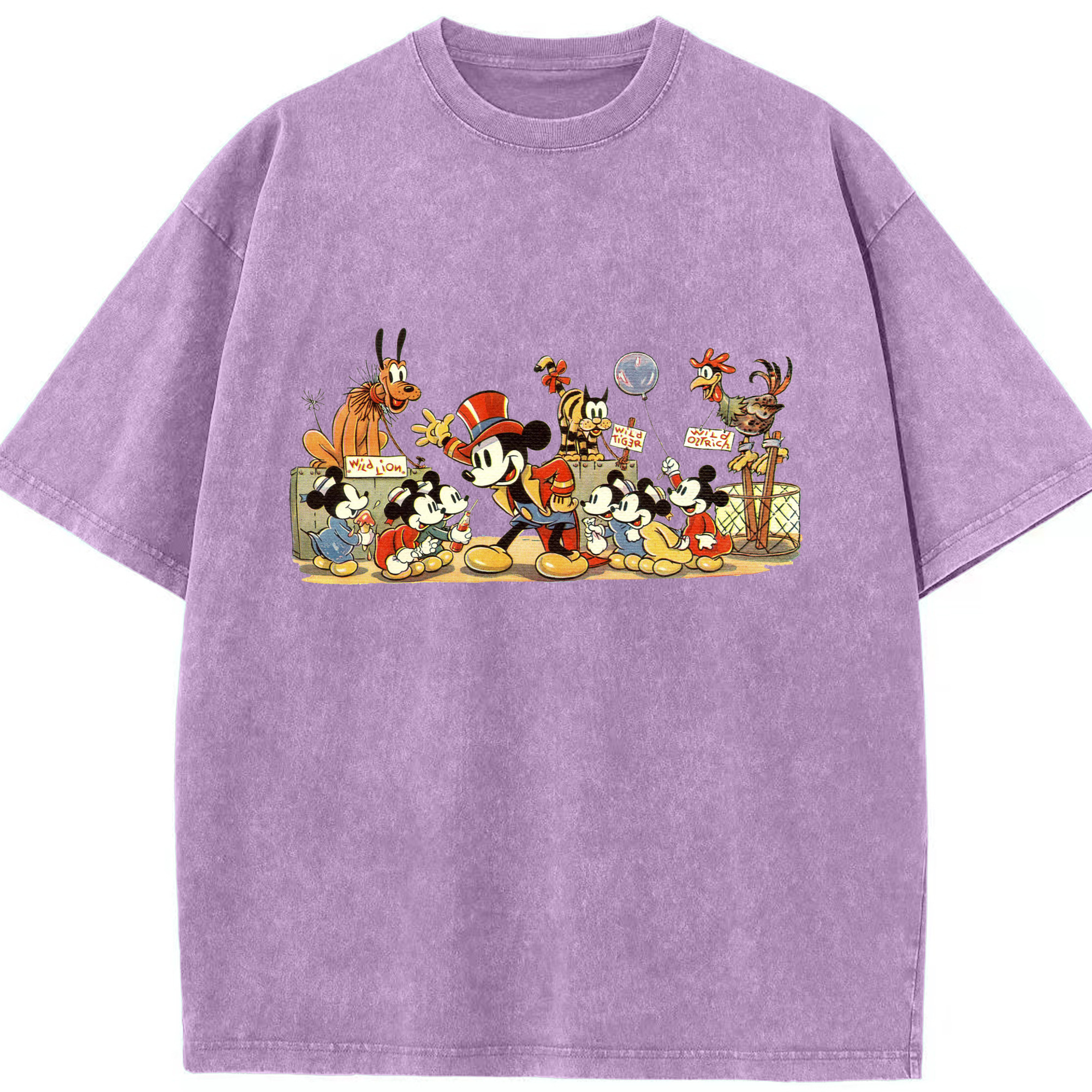 （画像用） ミッキーマウス Mickey Mouse 綿100% ヴィンテージ風 半袖Tシャツ（フロントプリント）