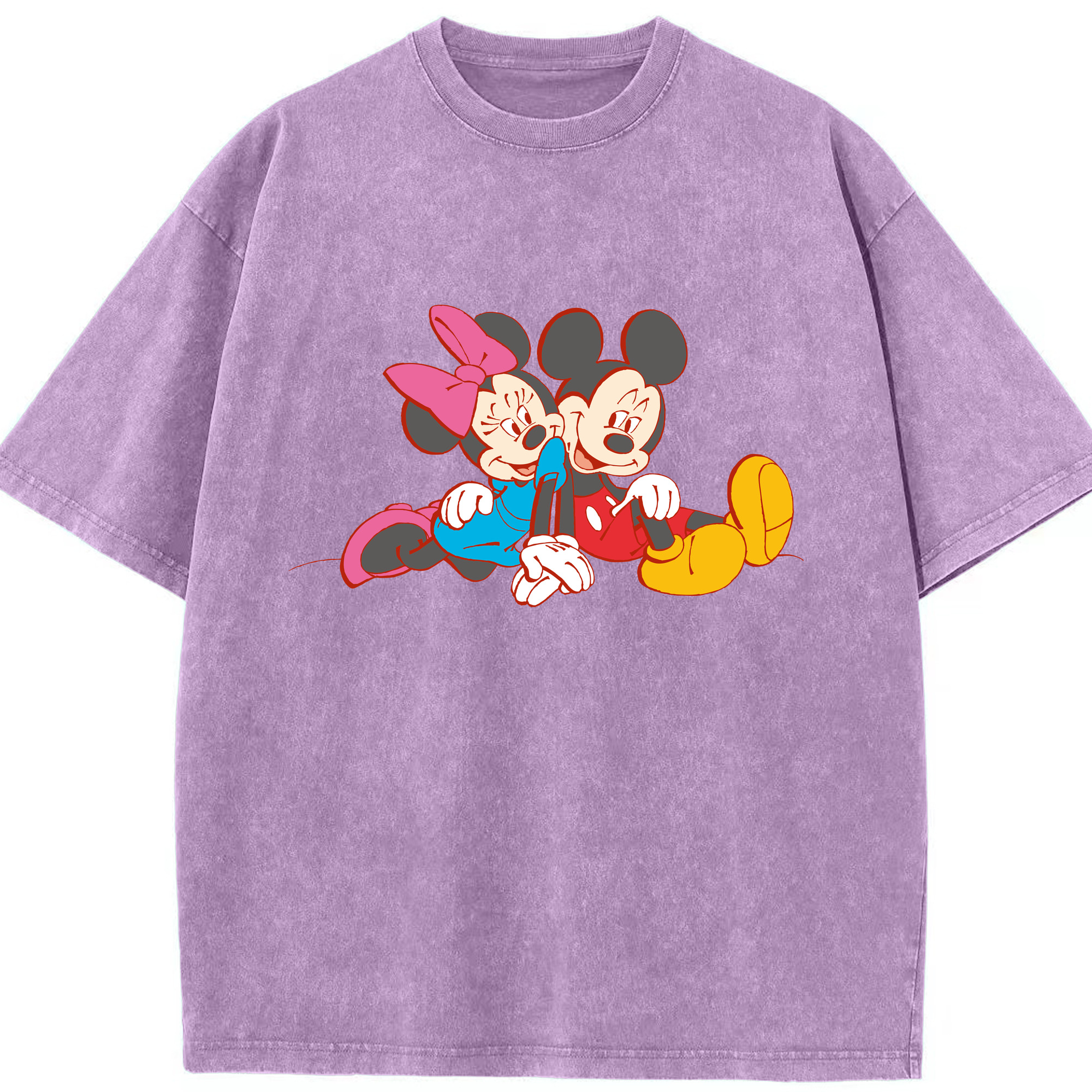 （画像用） ミッキーマウス Mickey Mouse 綿100% ヴィンテージ風 半袖Tシャツ（フロントプリント）