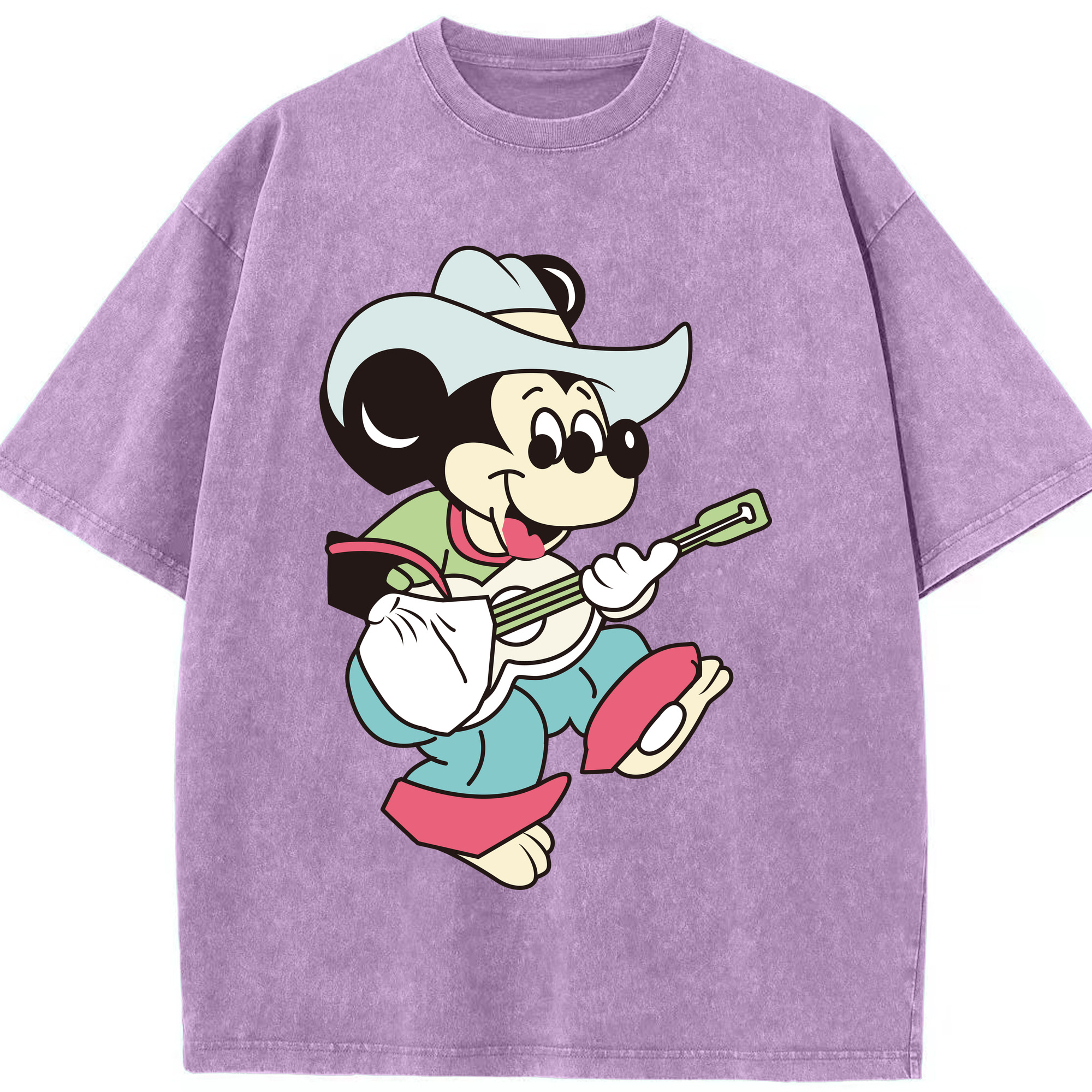 （画像用） ミッキーマウス Mickey Mouse 綿100% ヴィンテージ風 半袖Tシャツ（フロントプリント）