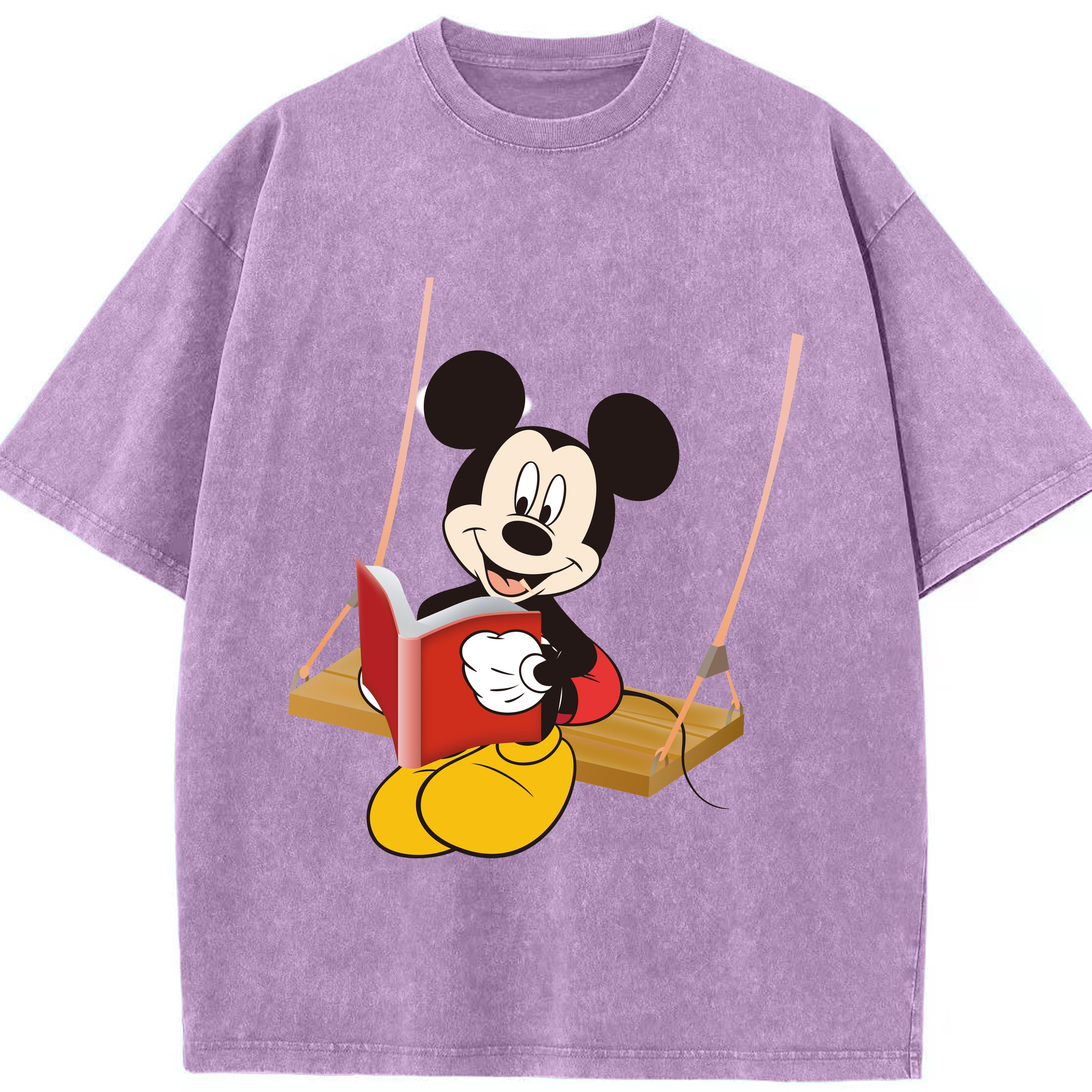 （画像用） ミッキーマウス Mickey Mouse 綿100% ヴィンテージ風 半袖Tシャツ（フロントプリント）