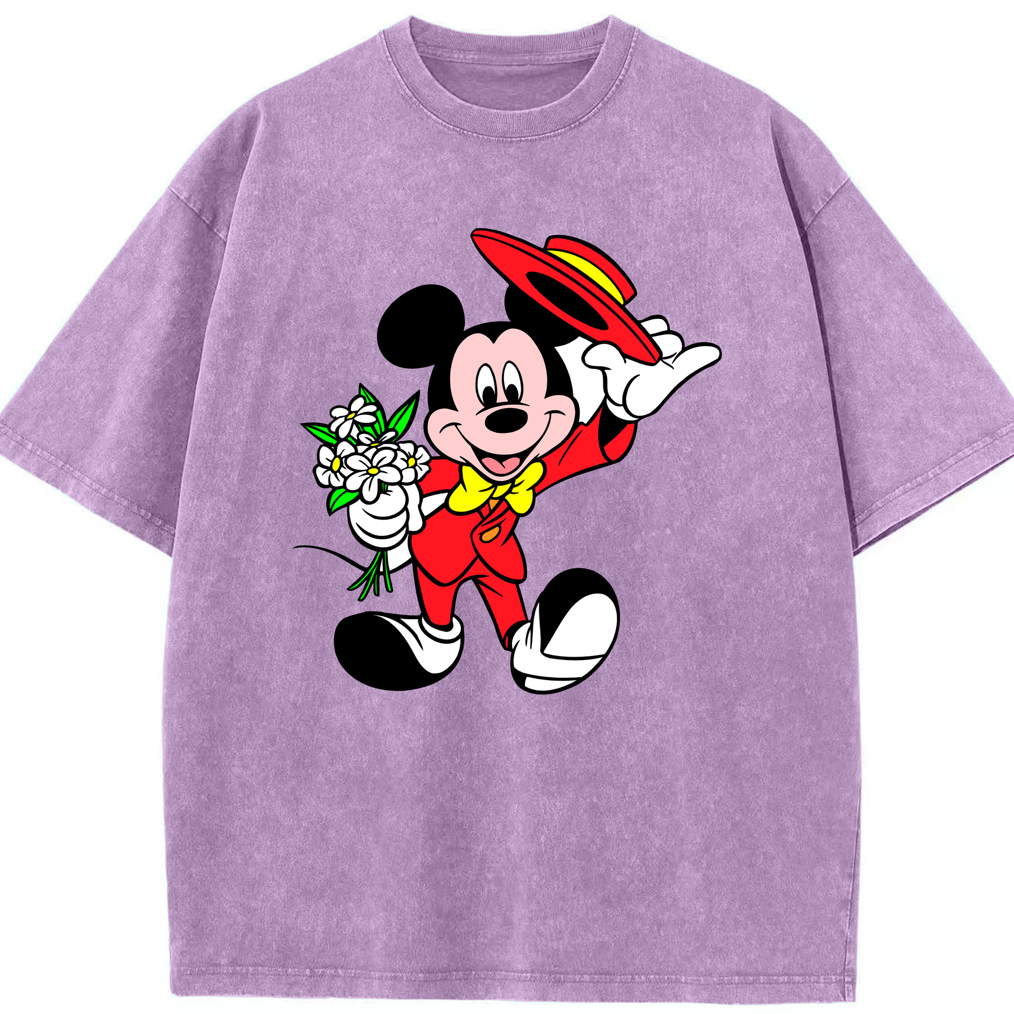 （画像用） ミッキーマウス Mickey Mouse 綿100% ヴィンテージ風 半袖Tシャツ（フロントプリント）