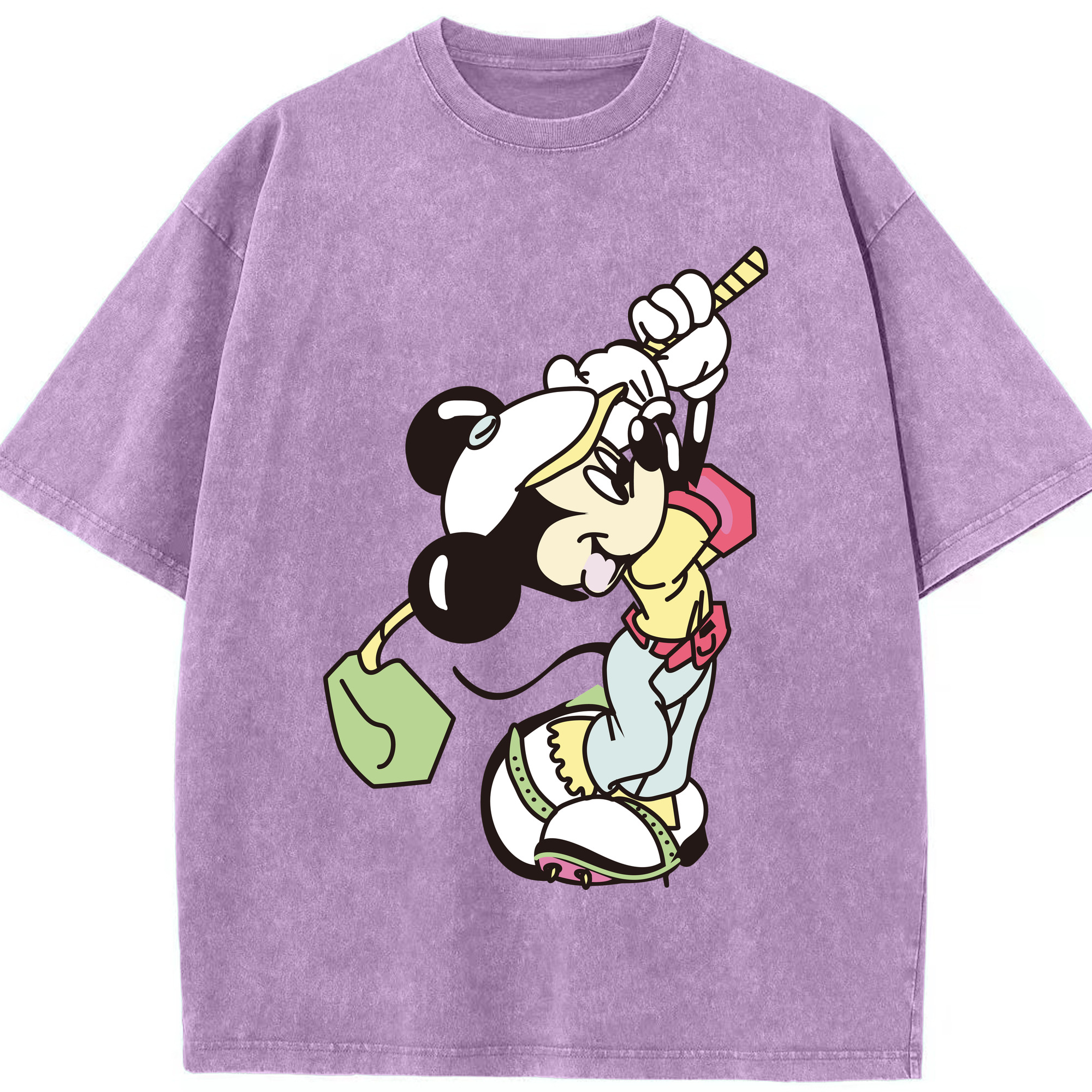 （画像用） ミッキーマウス Mickey Mouse 綿100% ヴィンテージ風 半袖Tシャツ（フロントプリント）