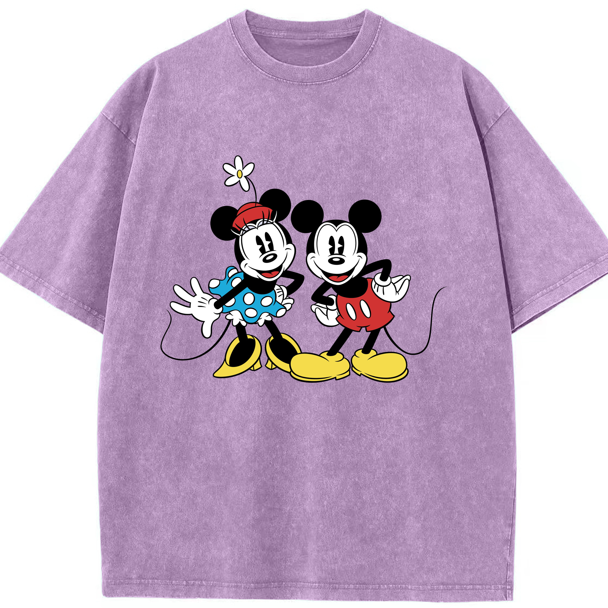 （画像用） ミッキーマウス Mickey Mouse 綿100% ヴィンテージ風 半袖Tシャツ（フロントプリント）
