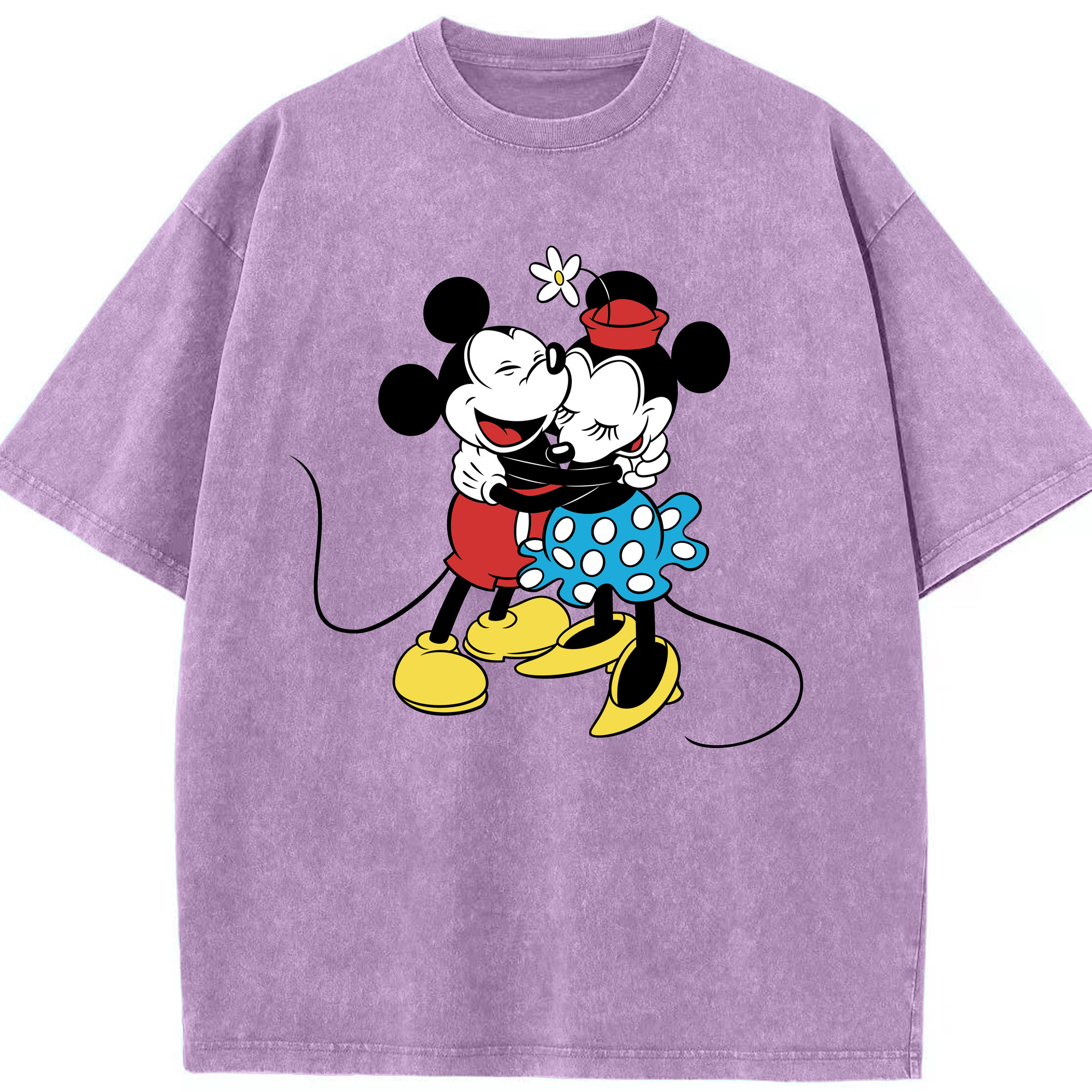 （画像用） ミッキーマウス Mickey Mouse 綿100% ヴィンテージ風 半袖Tシャツ（フロントプリント）