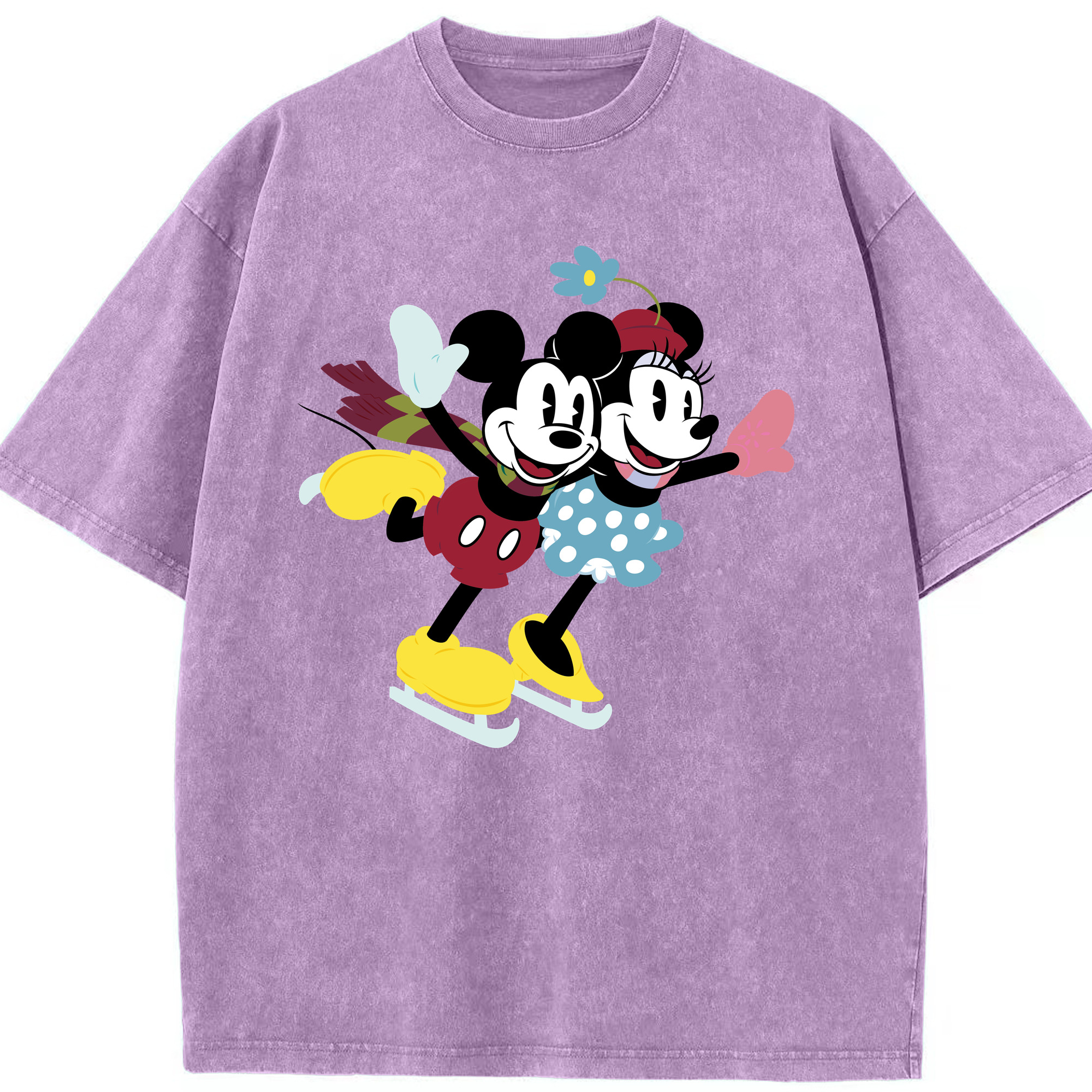（画像用） ミッキーマウス Mickey Mouse 綿100% ヴィンテージ風 半袖Tシャツ（フロントプリント）