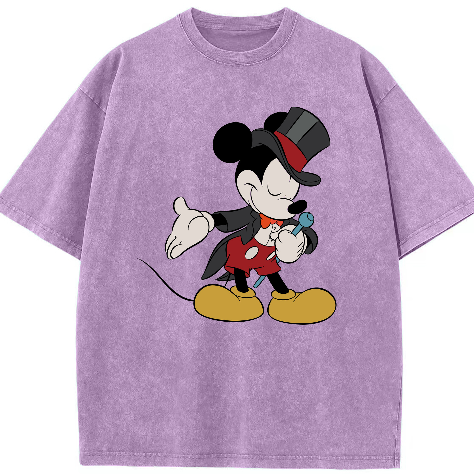 （画像用） ミッキーマウス Mickey Mouse 綿100% ヴィンテージ風 半袖Tシャツ（フロントプリント）