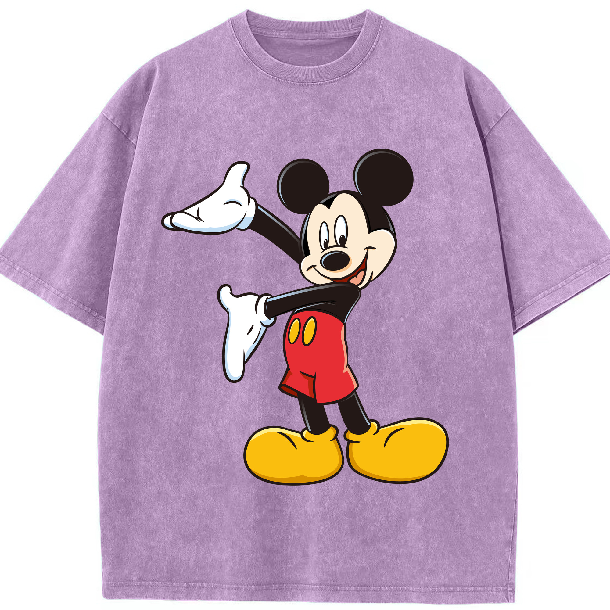 （画像用） ミッキーマウス Mickey Mouse 綿100% ヴィンテージ風 半袖Tシャツ（フロントプリント）
