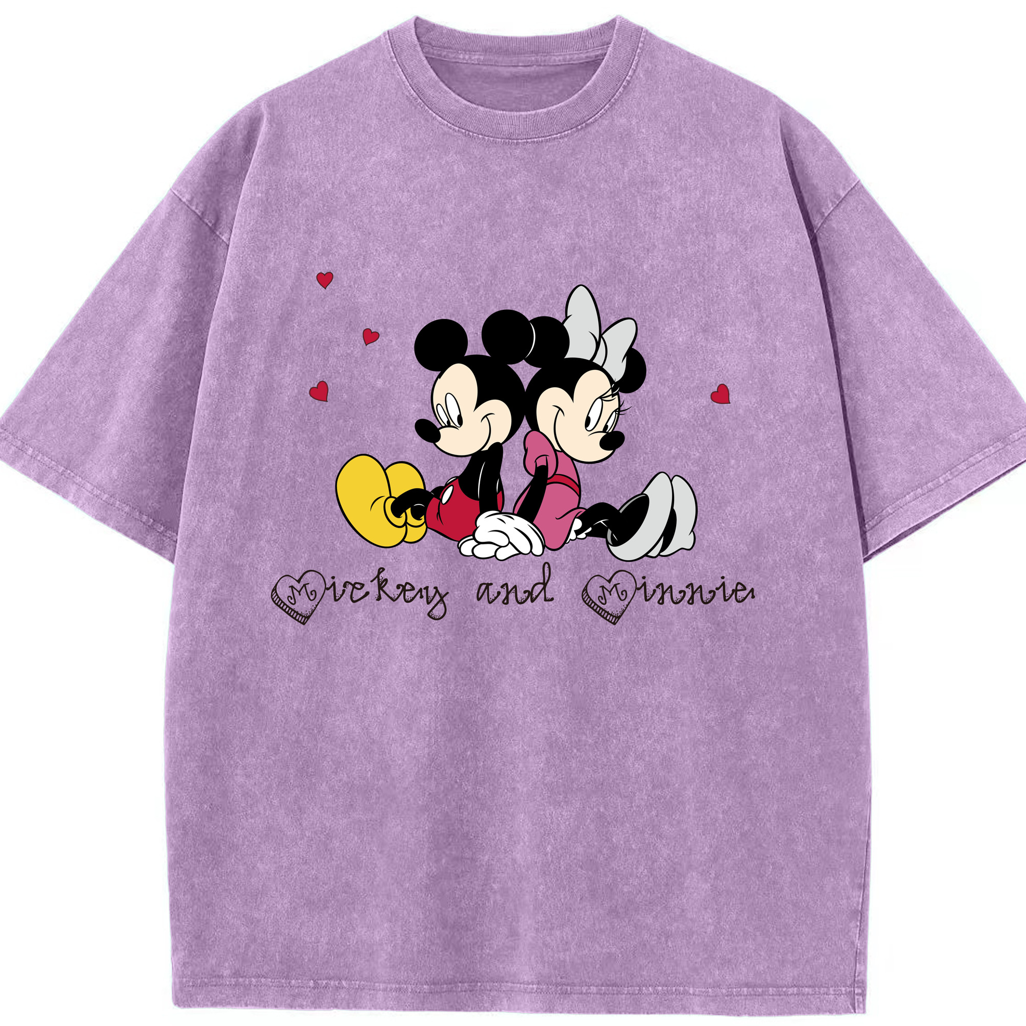 （画像用） ミッキーマウス Mickey Mouse 綿100% ヴィンテージ風 半袖Tシャツ（フロントプリント）