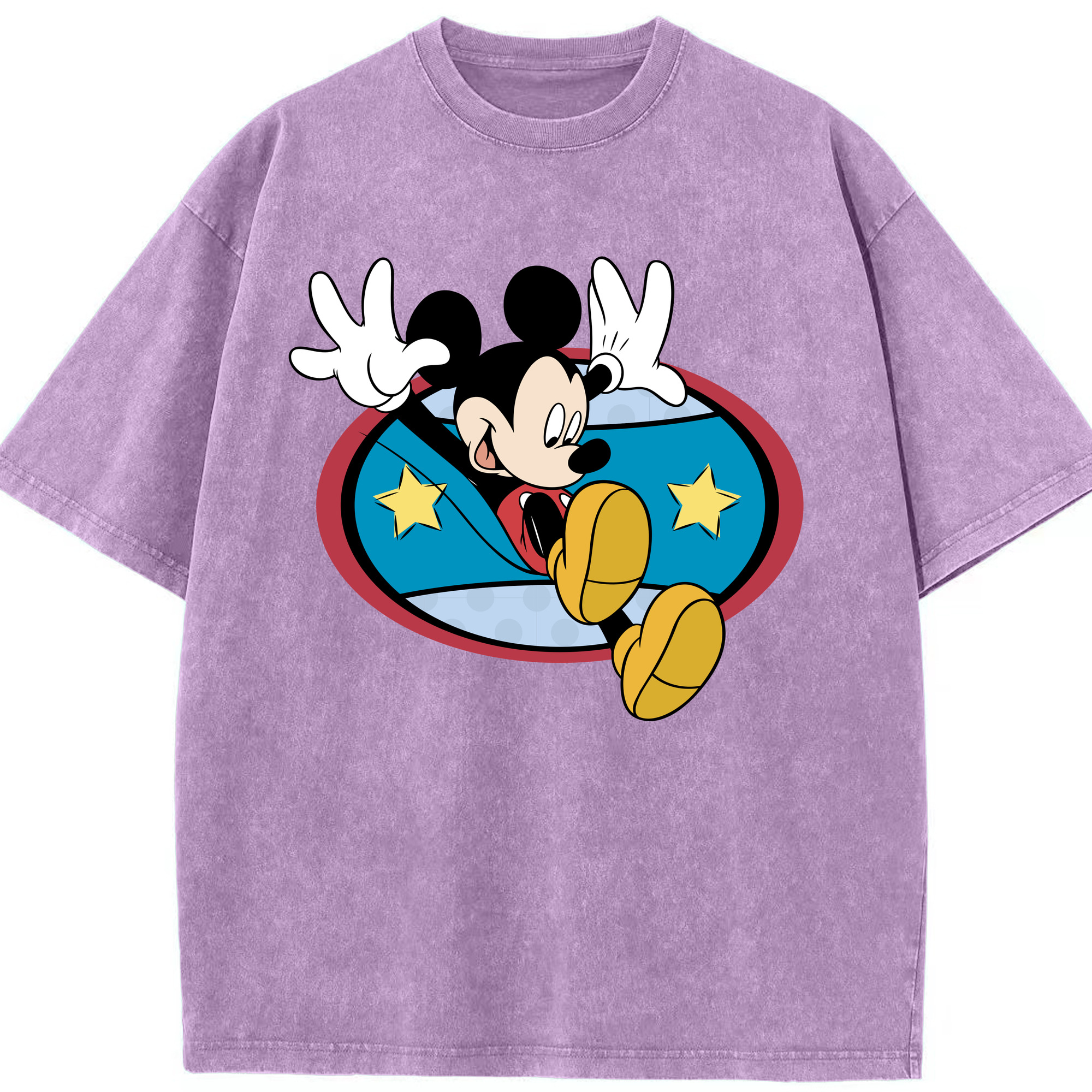 （画像用） ミッキーマウス Mickey Mouse 綿100% ヴィンテージ風 半袖Tシャツ（フロントプリント）