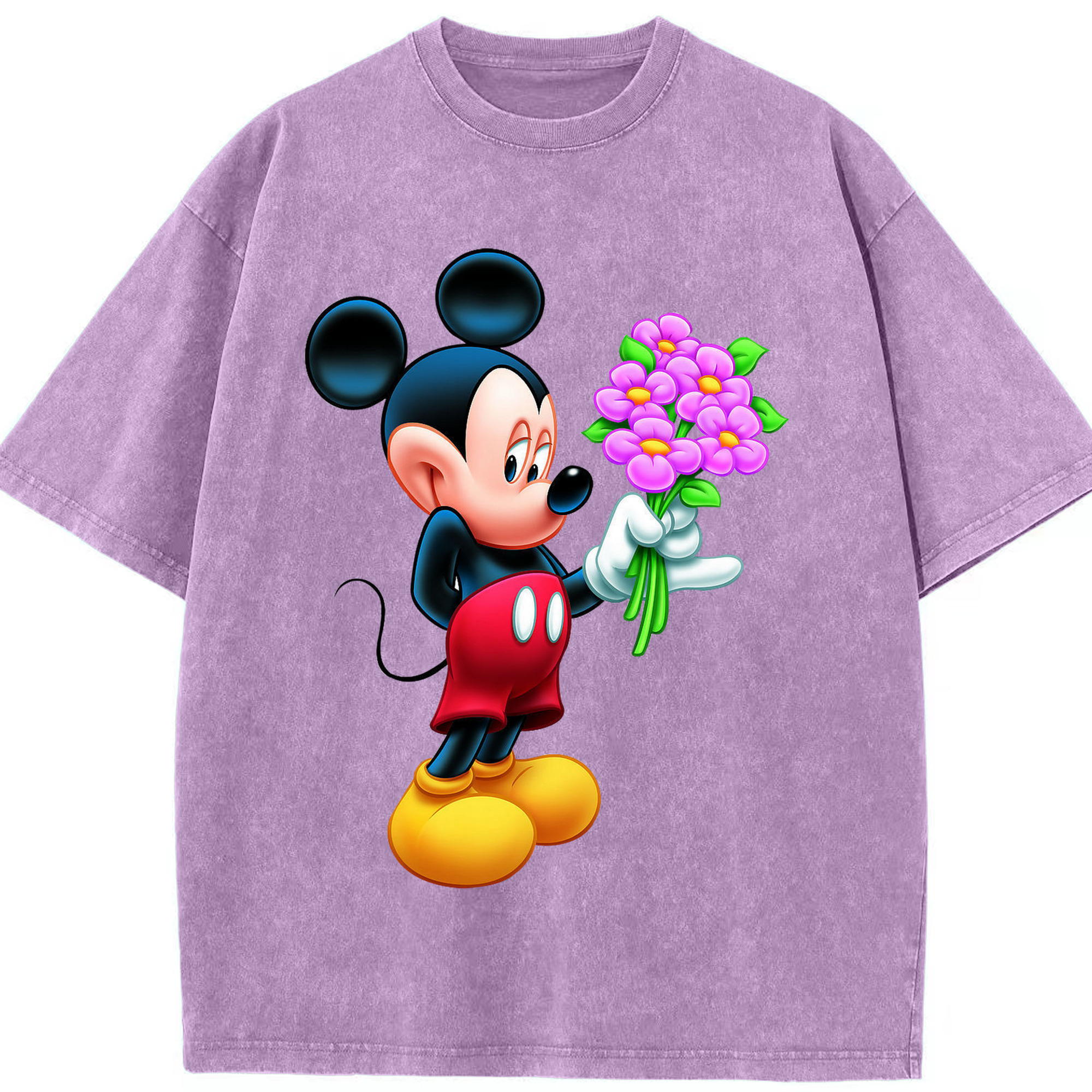 （画像用） ミッキーマウス Mickey Mouse 綿100% ヴィンテージ風 半袖Tシャツ（フロントプリント）