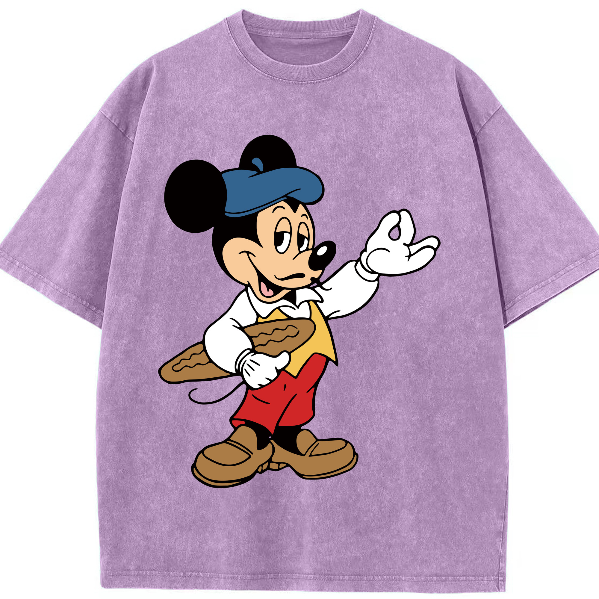 （画像用） ミッキーマウス Mickey Mouse 綿100% ヴィンテージ風 半袖Tシャツ（フロントプリント）