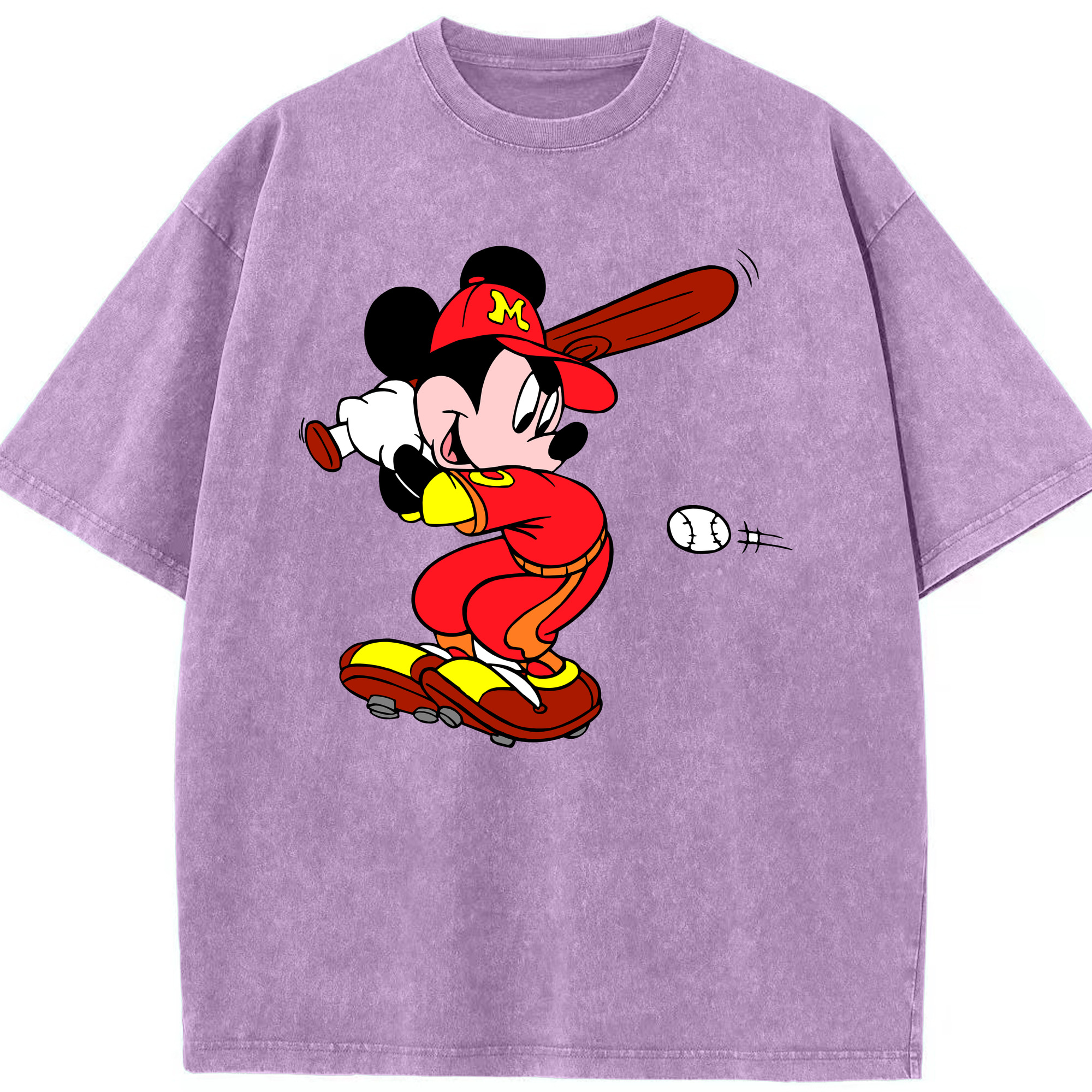 （画像用） ミッキーマウス Mickey Mouse 綿100% ヴィンテージ風 半袖Tシャツ（フロントプリント）