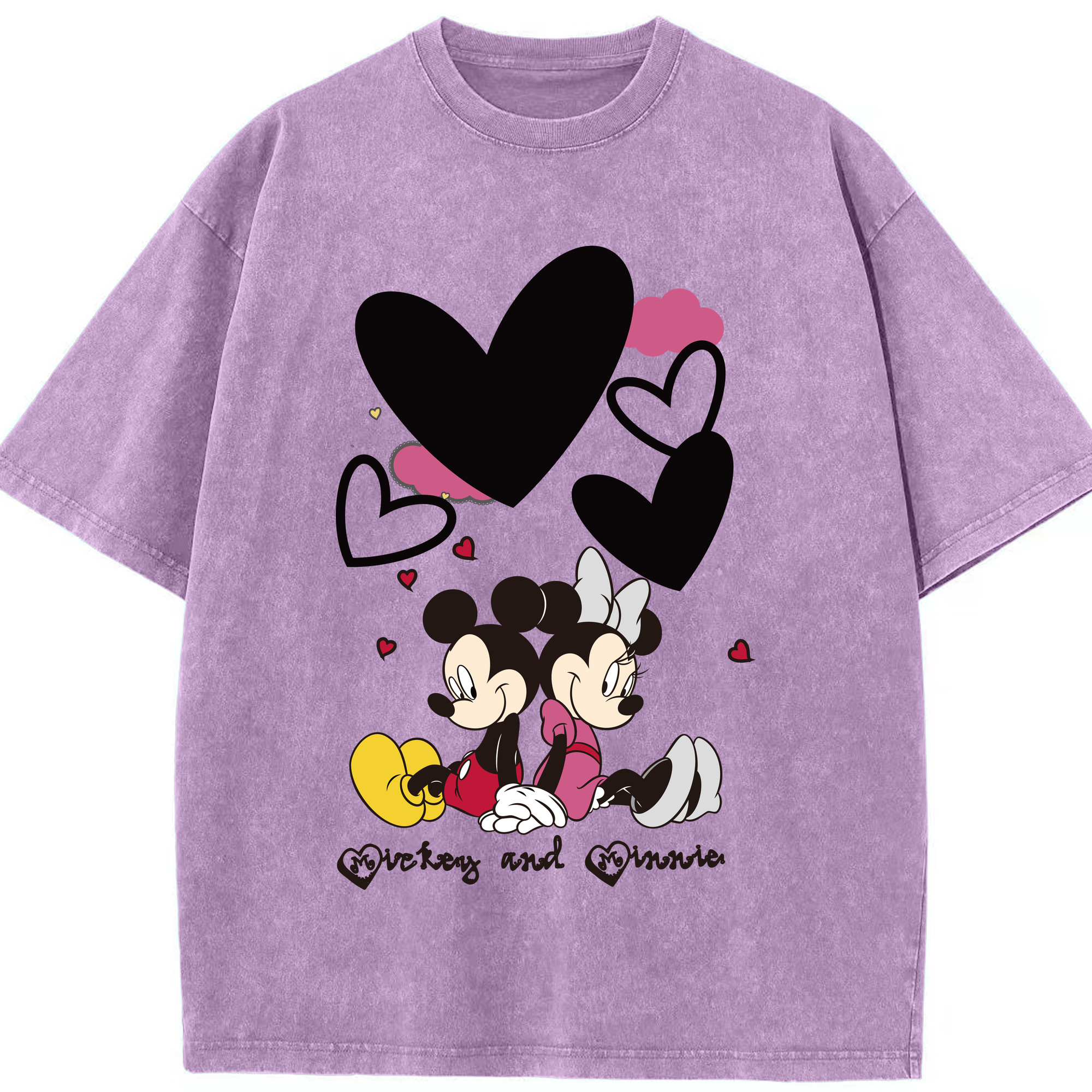 （画像用） ミッキーマウス Mickey Mouse 綿100% ヴィンテージ風 半袖Tシャツ（フロントプリント）