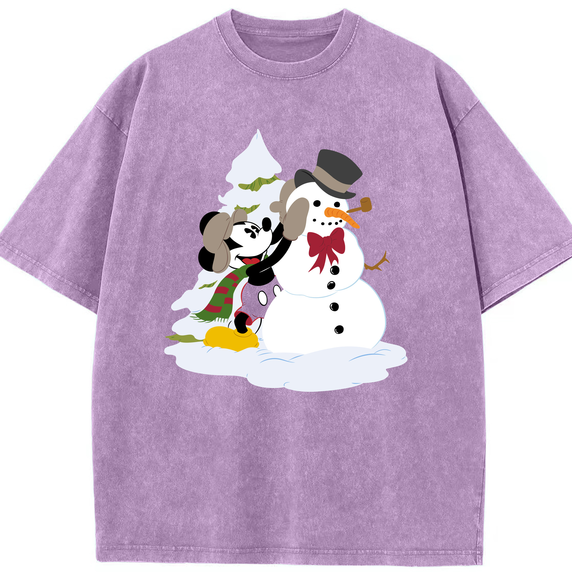（画像用） ミッキーマウス Mickey Mouse 綿100% ヴィンテージ風 半袖Tシャツ（フロントプリント）