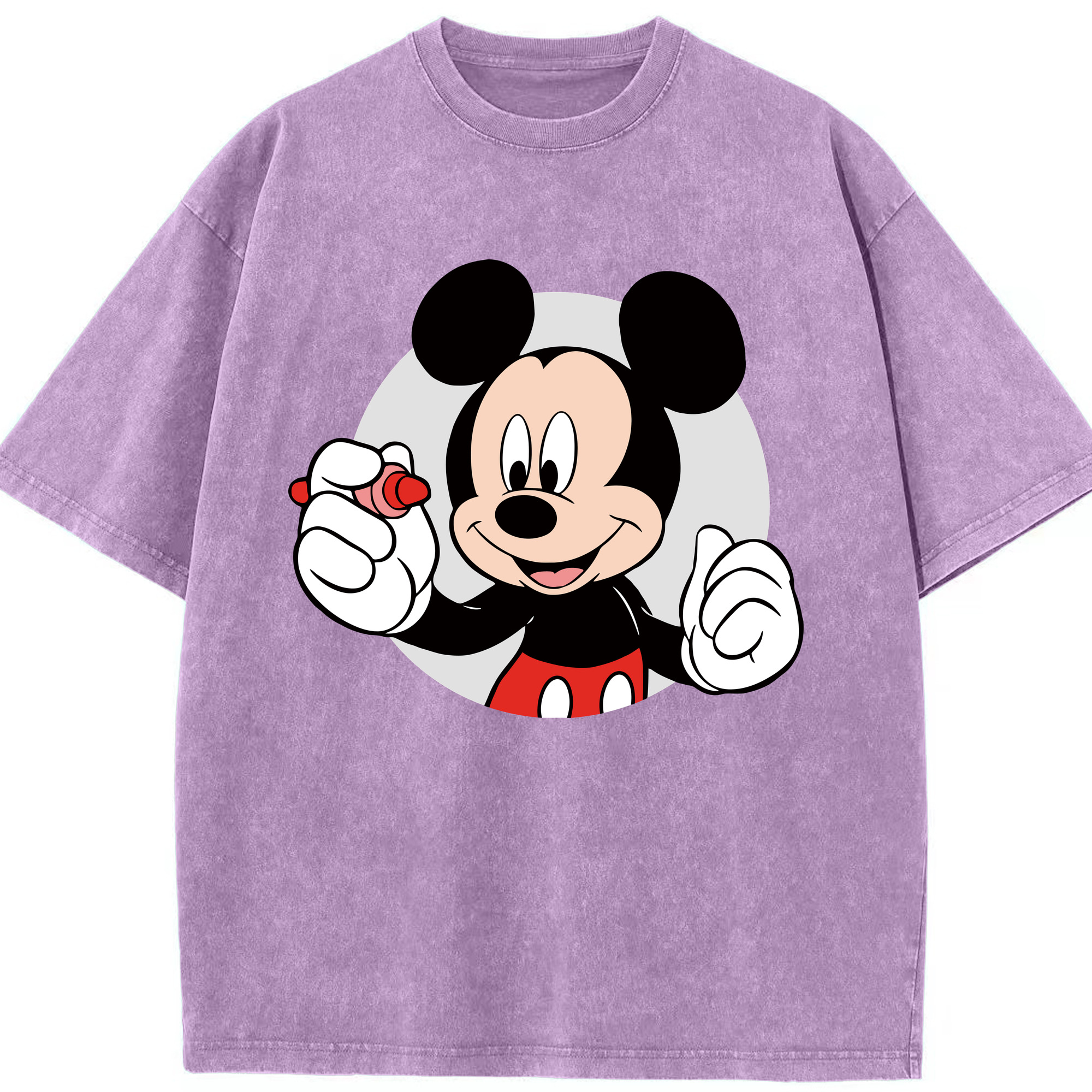 （画像用） ミッキーマウス Mickey Mouse 綿100% ヴィンテージ風 半袖Tシャツ（フロントプリント）