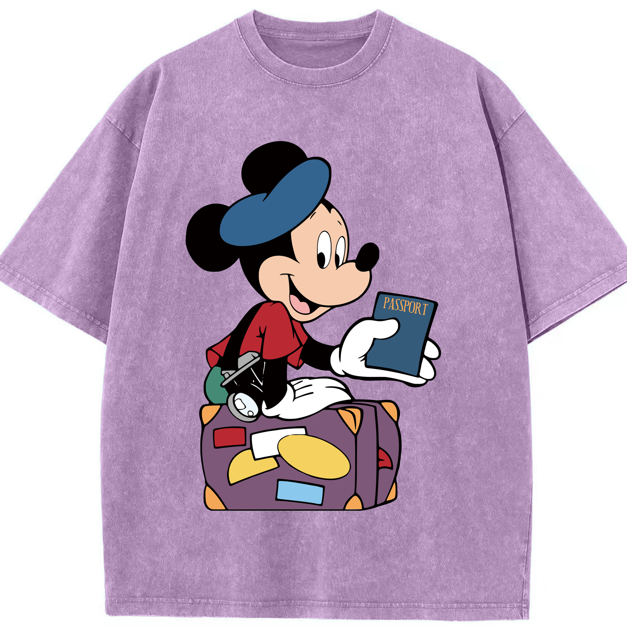 （画像用） ミッキーマウス Mickey Mouse 綿100% ヴィンテージ風 半袖Tシャツ（フロントプリント）