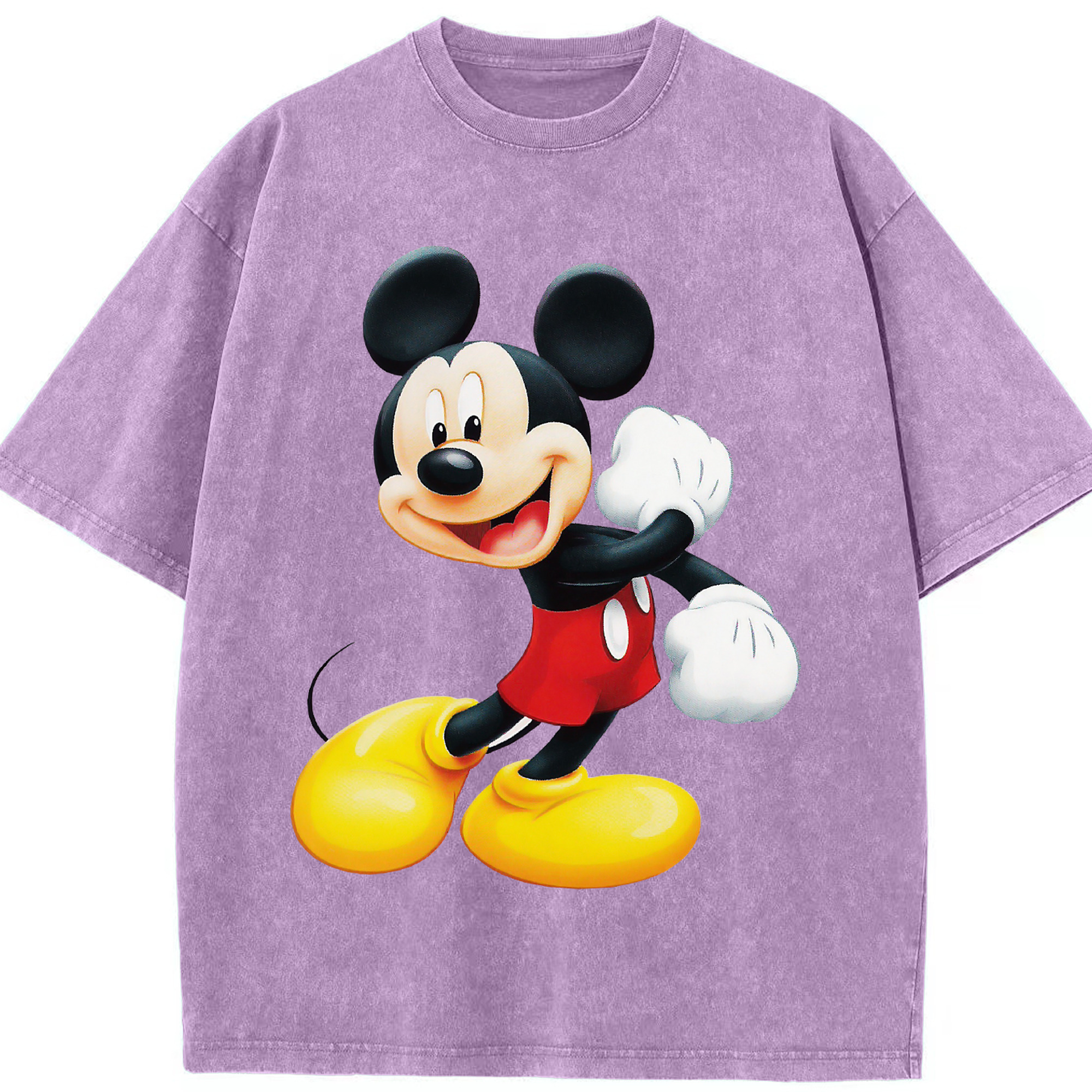（画像用） ミッキーマウス Mickey Mouse 綿100% ヴィンテージ風 半袖Tシャツ（フロントプリント）