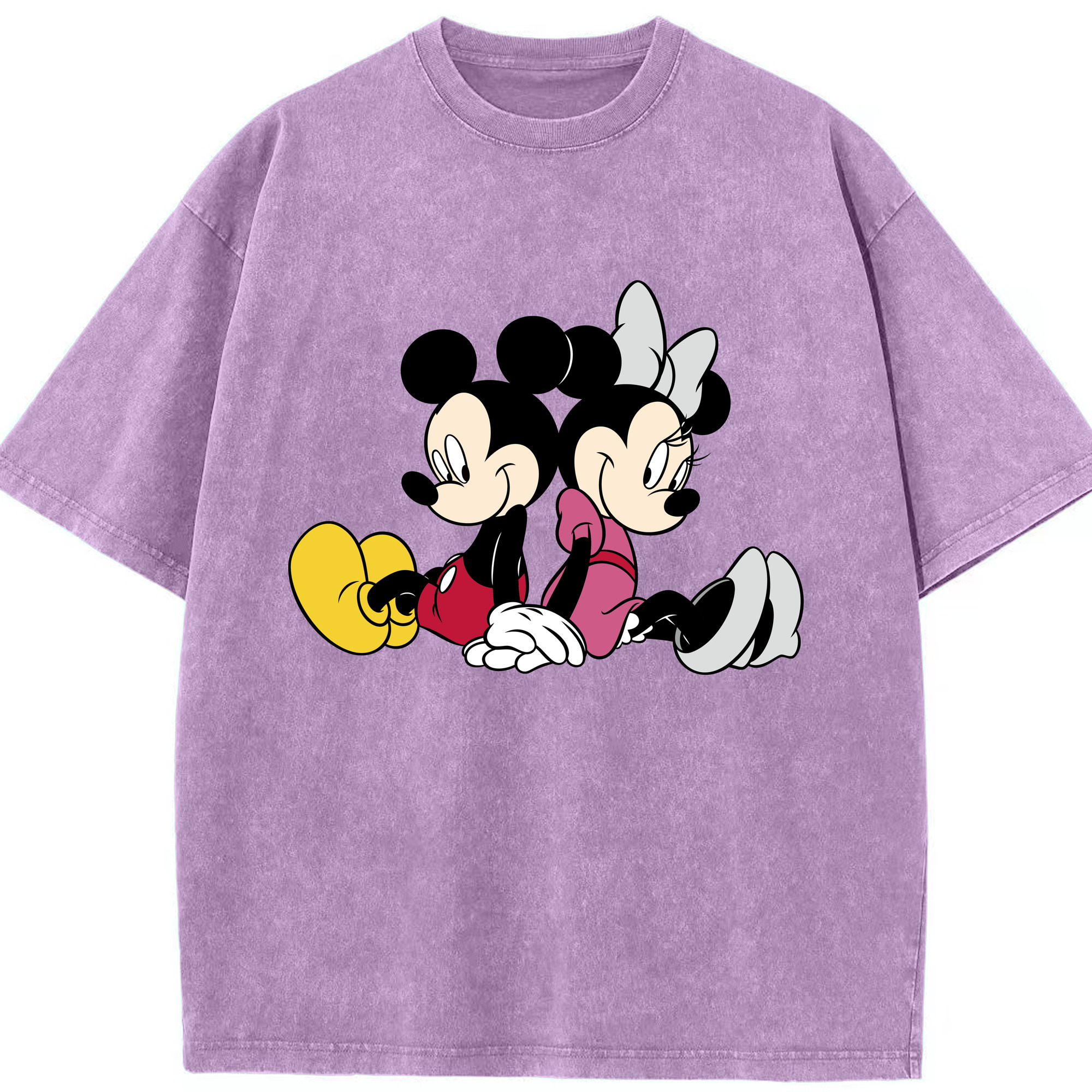 （画像用） ミッキーマウス Mickey Mouse 綿100% ヴィンテージ風 半袖Tシャツ（フロントプリント）