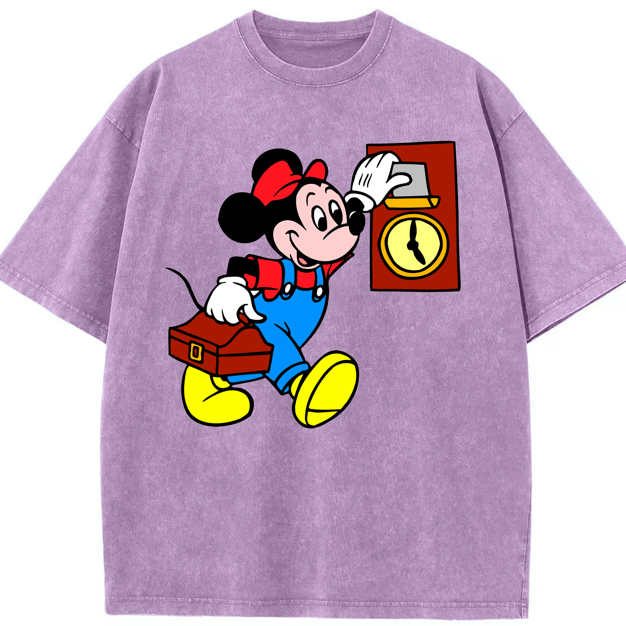 （画像用） ミッキーマウス Mickey Mouse 綿100% ヴィンテージ風 半袖Tシャツ（フロントプリント）