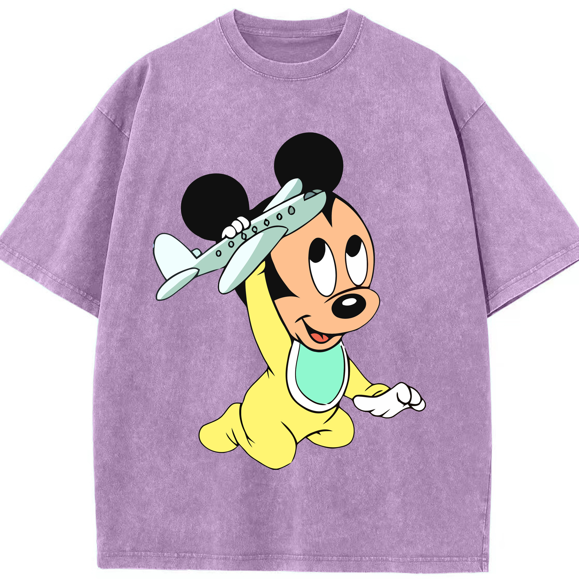 （画像用） ミッキーマウス Mickey Mouse 綿100% ヴィンテージ風 半袖Tシャツ（フロントプリント）