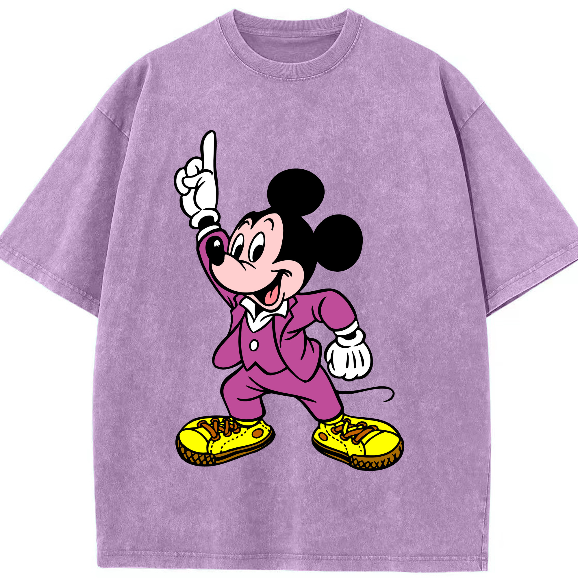 （画像用） ミッキーマウス Mickey Mouse 綿100% ヴィンテージ風 半袖Tシャツ（フロントプリント）