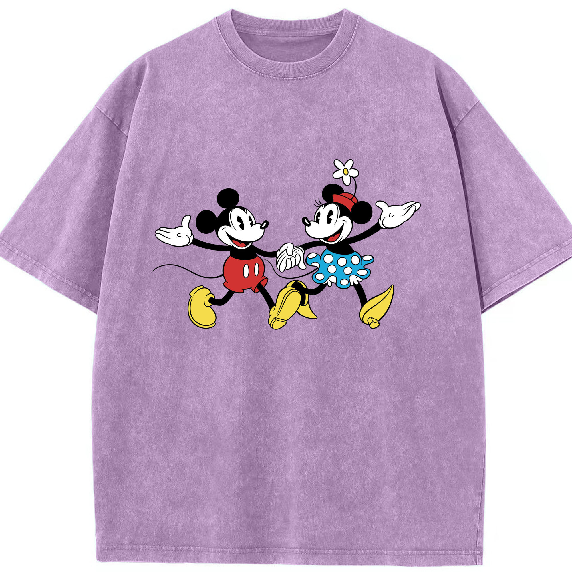 （画像用） ミッキーマウス Mickey Mouse 綿100% ヴィンテージ風 半袖Tシャツ（フロントプリント）