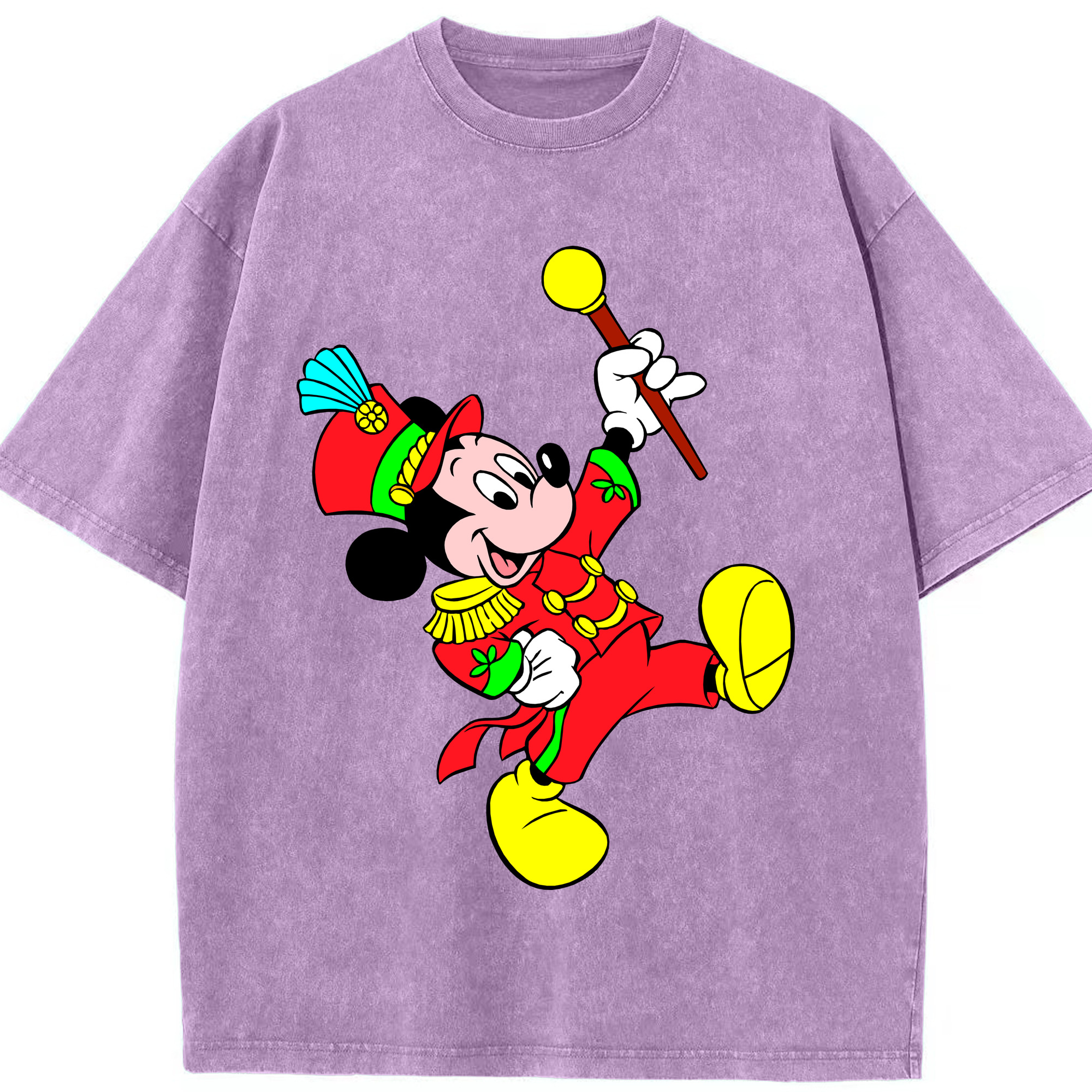 （画像用） ミッキーマウス Mickey Mouse 綿100% ヴィンテージ風 半袖Tシャツ（フロントプリント）