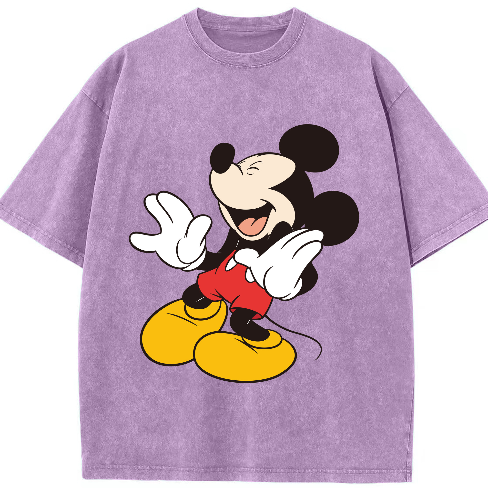 （画像用） ミッキーマウス Mickey Mouse 綿100% ヴィンテージ風 半袖Tシャツ（フロントプリント）