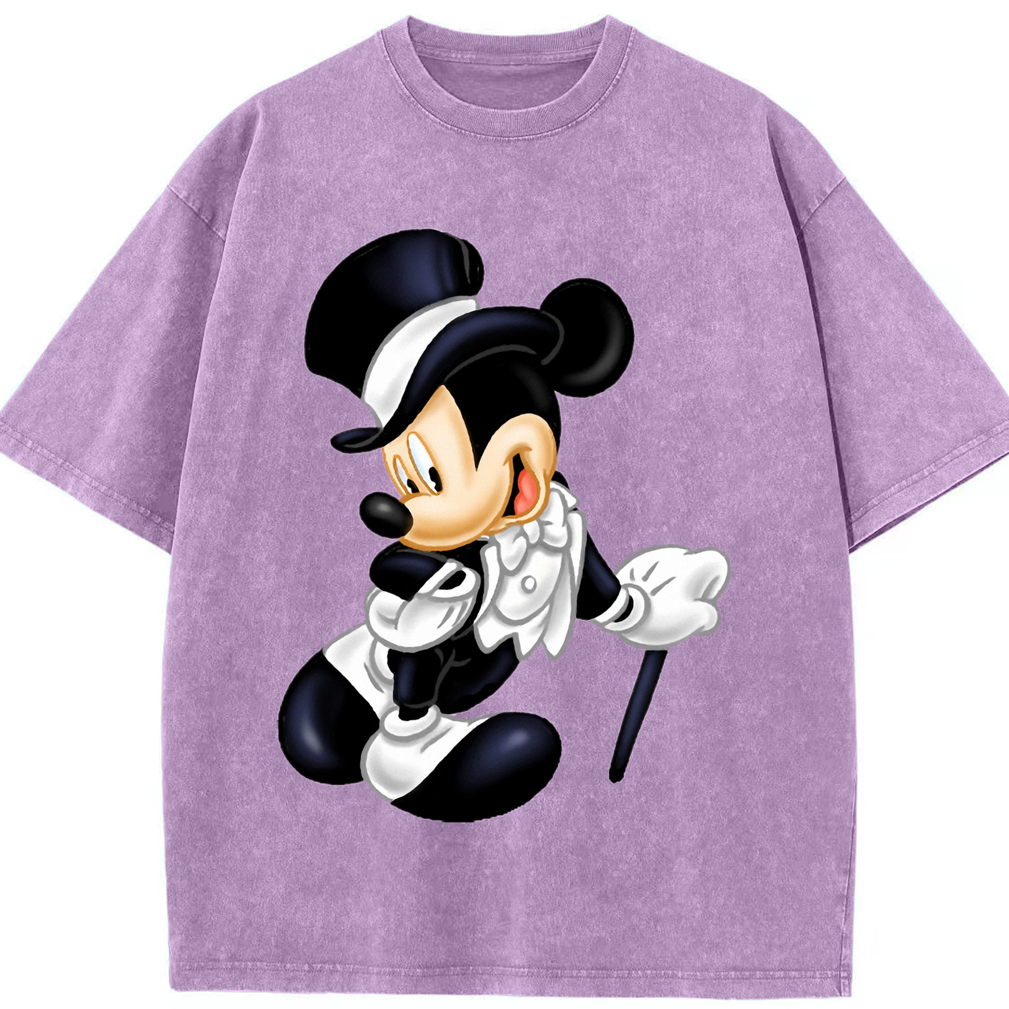 （画像用） ミッキーマウス Mickey Mouse 綿100% ヴィンテージ風 半袖Tシャツ（フロントプリント）