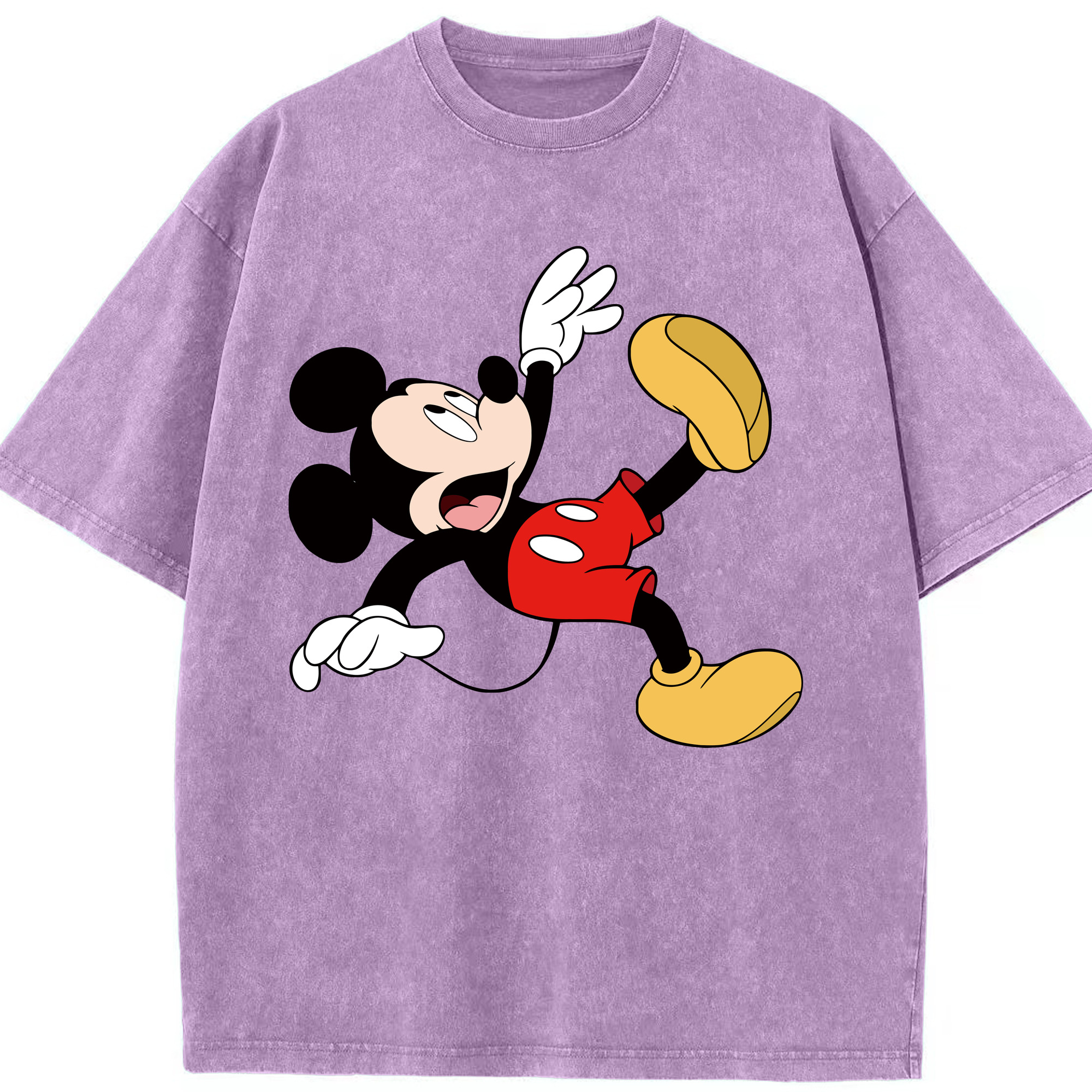 （画像用） ミッキーマウス Mickey Mouse 綿100% ヴィンテージ風 半袖Tシャツ（フロントプリント）