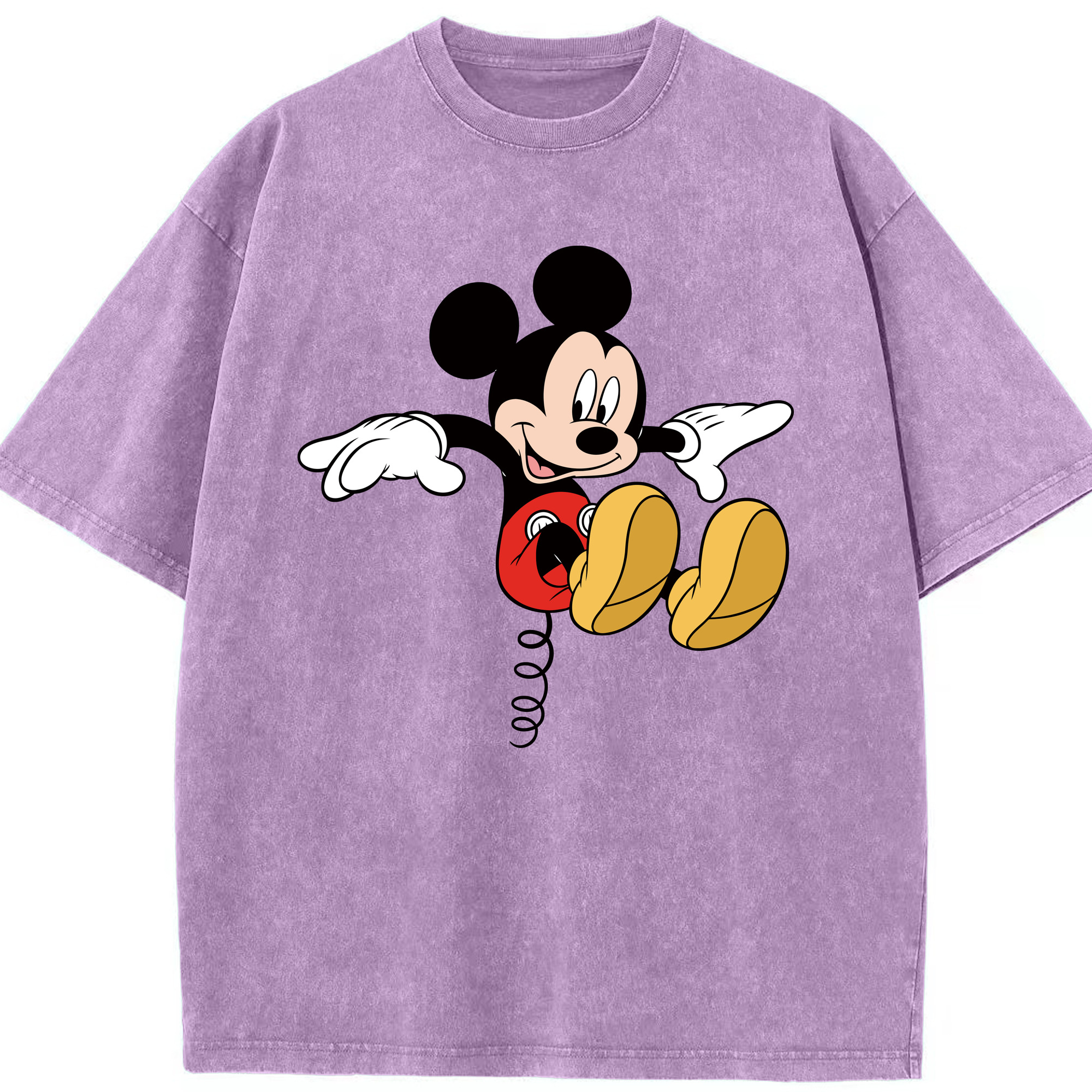（画像用） ミッキーマウス Mickey Mouse 綿100% ヴィンテージ風 半袖Tシャツ（フロントプリント）