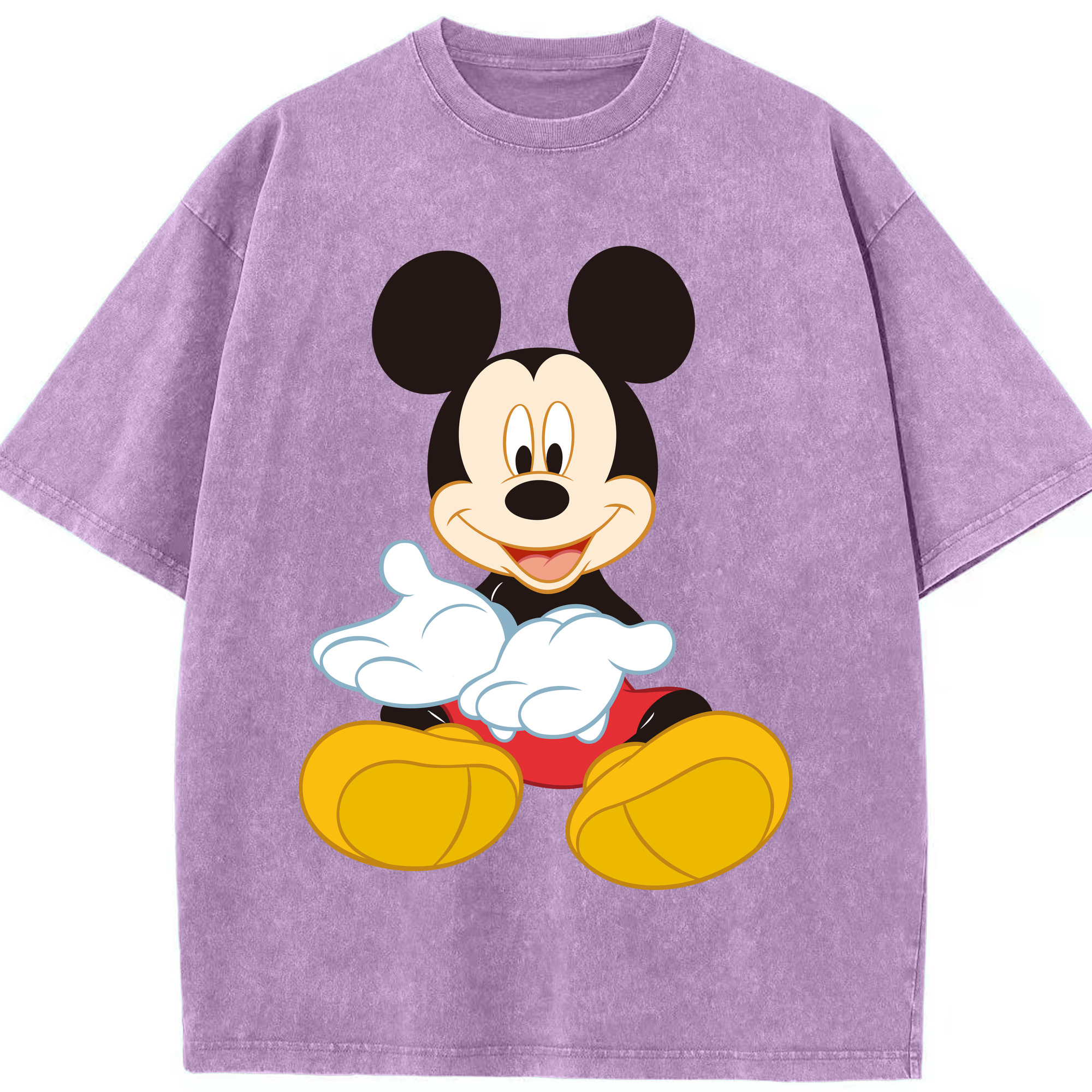 （画像用） ミッキーマウス Mickey Mouse 綿100% ヴィンテージ風 半袖Tシャツ（フロントプリント）