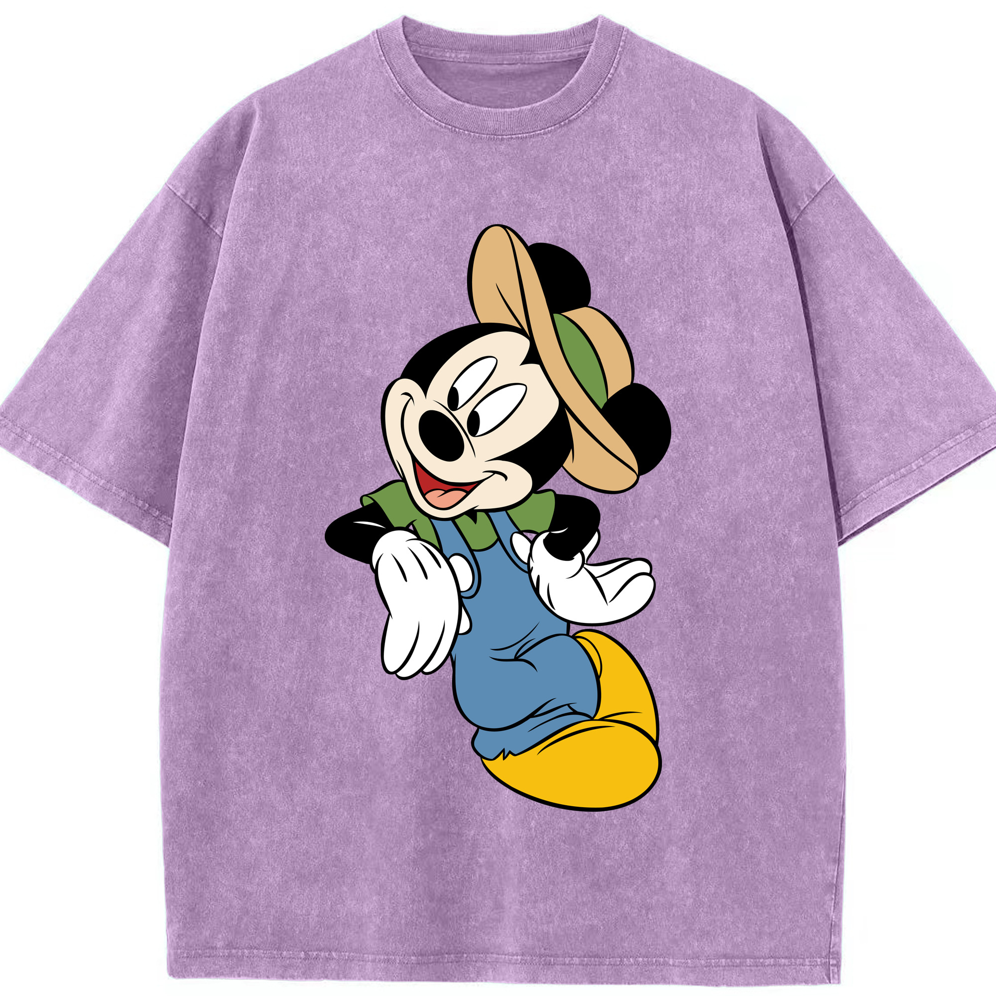 （画像用） ミッキーマウス Mickey Mouse 綿100% ヴィンテージ風 半袖Tシャツ（フロントプリント）
