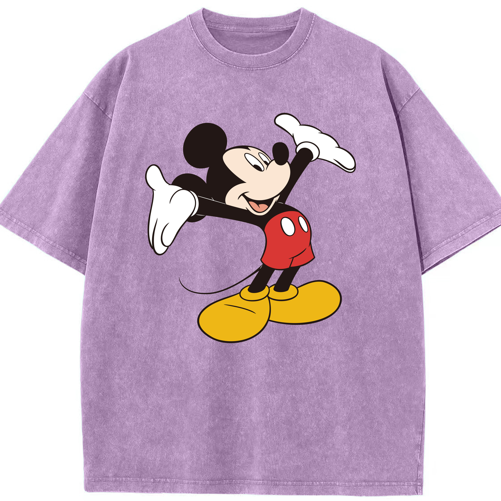（画像用） ミッキーマウス Mickey Mouse 綿100% ヴィンテージ風 半袖Tシャツ（フロントプリント）