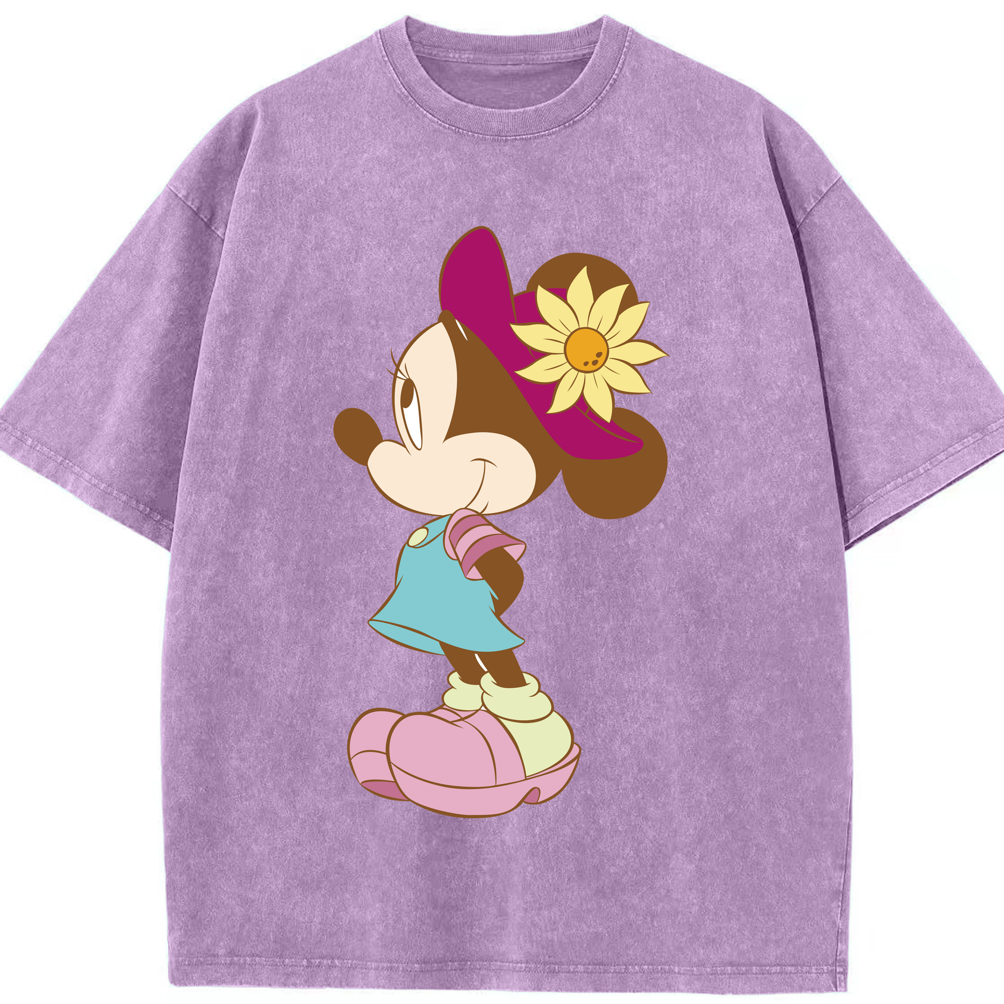 （画像用） ミッキーマウス Mickey Mouse 綿100% ヴィンテージ風 半袖Tシャツ（フロントプリント）