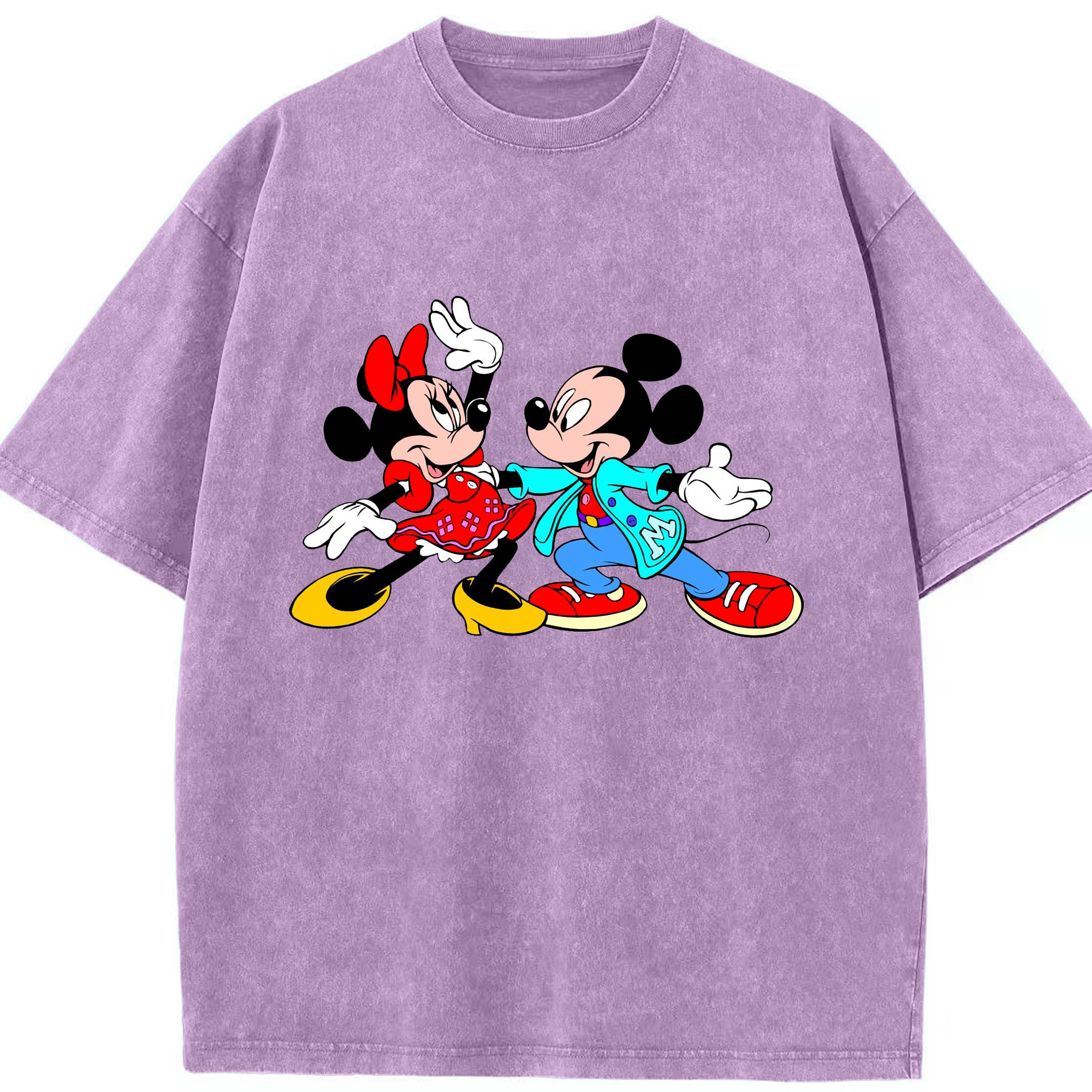 （画像用） ミッキーマウス Mickey Mouse 綿100% ヴィンテージ風 半袖Tシャツ（フロントプリント）