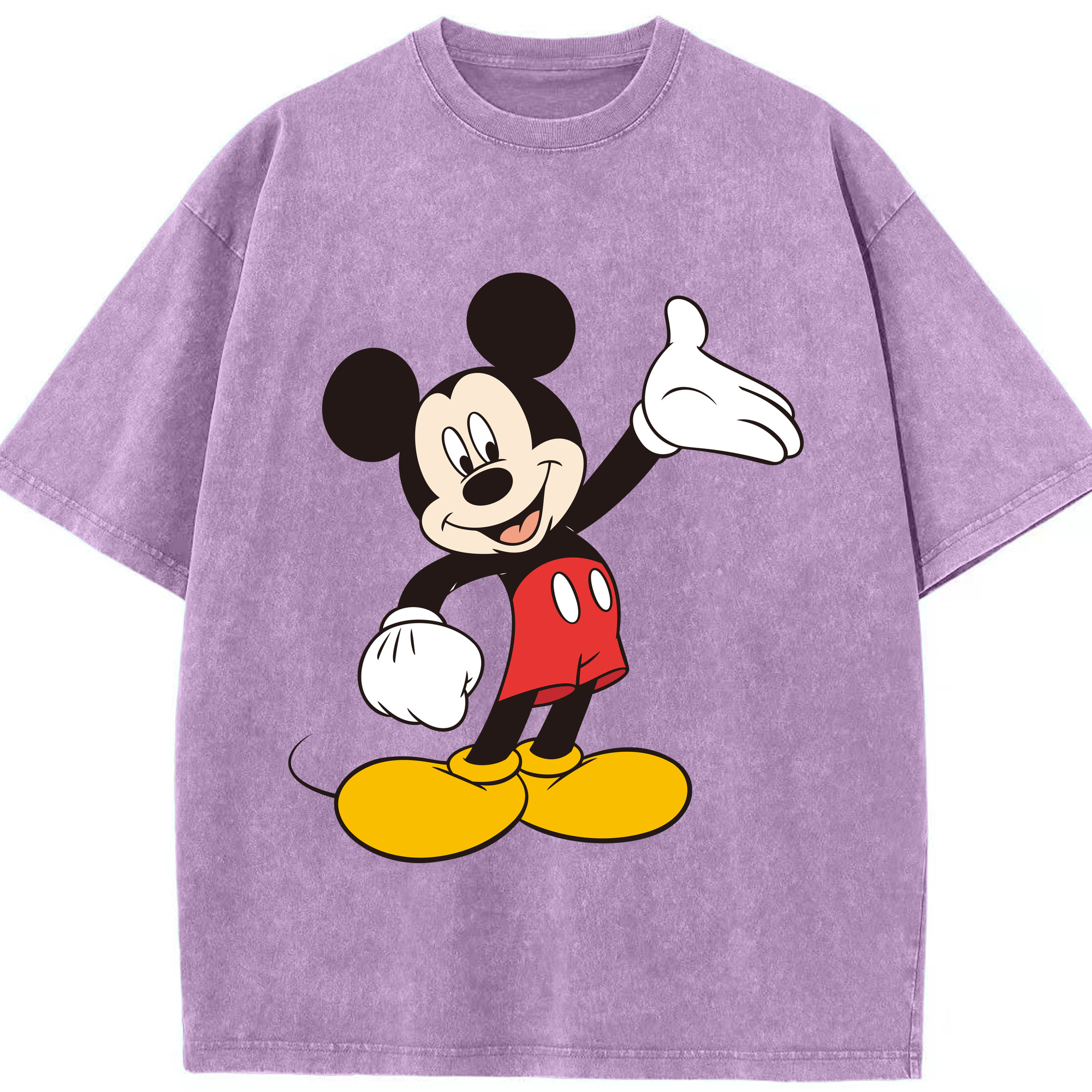 （画像用） ミッキーマウス Mickey Mouse 綿100% ヴィンテージ風 半袖Tシャツ（フロントプリント）
