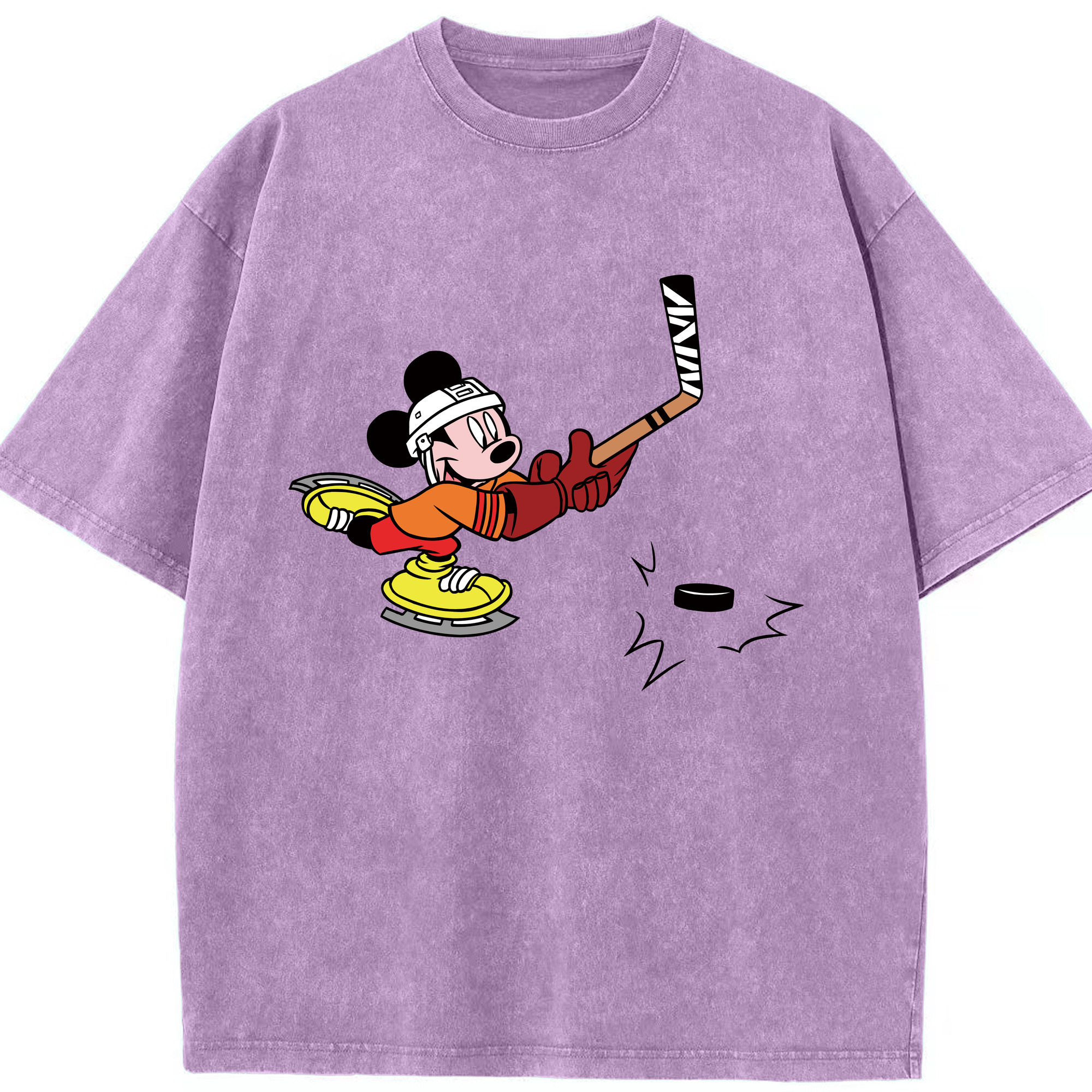 （画像用） ミッキーマウス Mickey Mouse 綿100% ヴィンテージ風 半袖Tシャツ（フロントプリント）