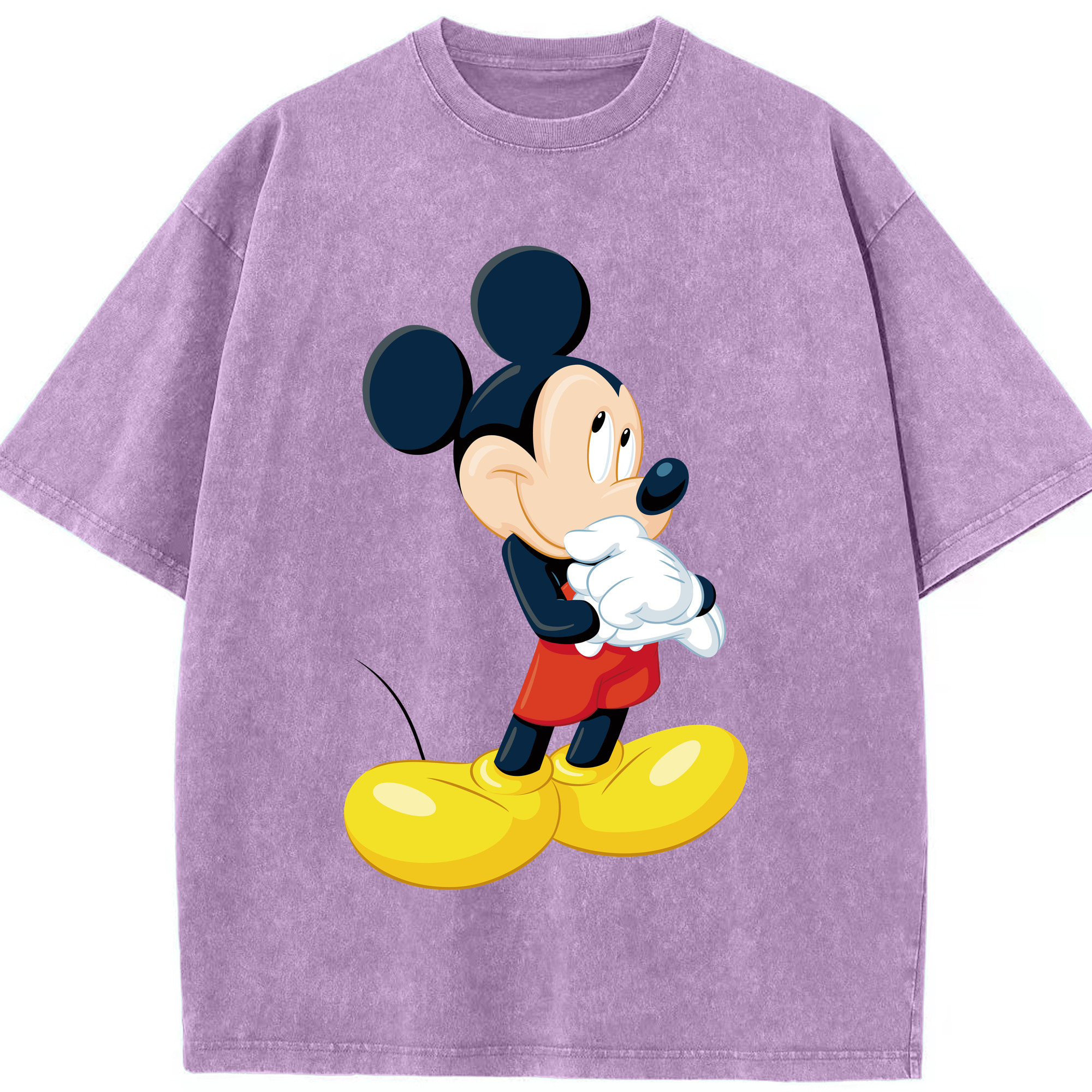 （画像用） ミッキーマウス Mickey Mouse 綿100% ヴィンテージ風 半袖Tシャツ（フロントプリント）