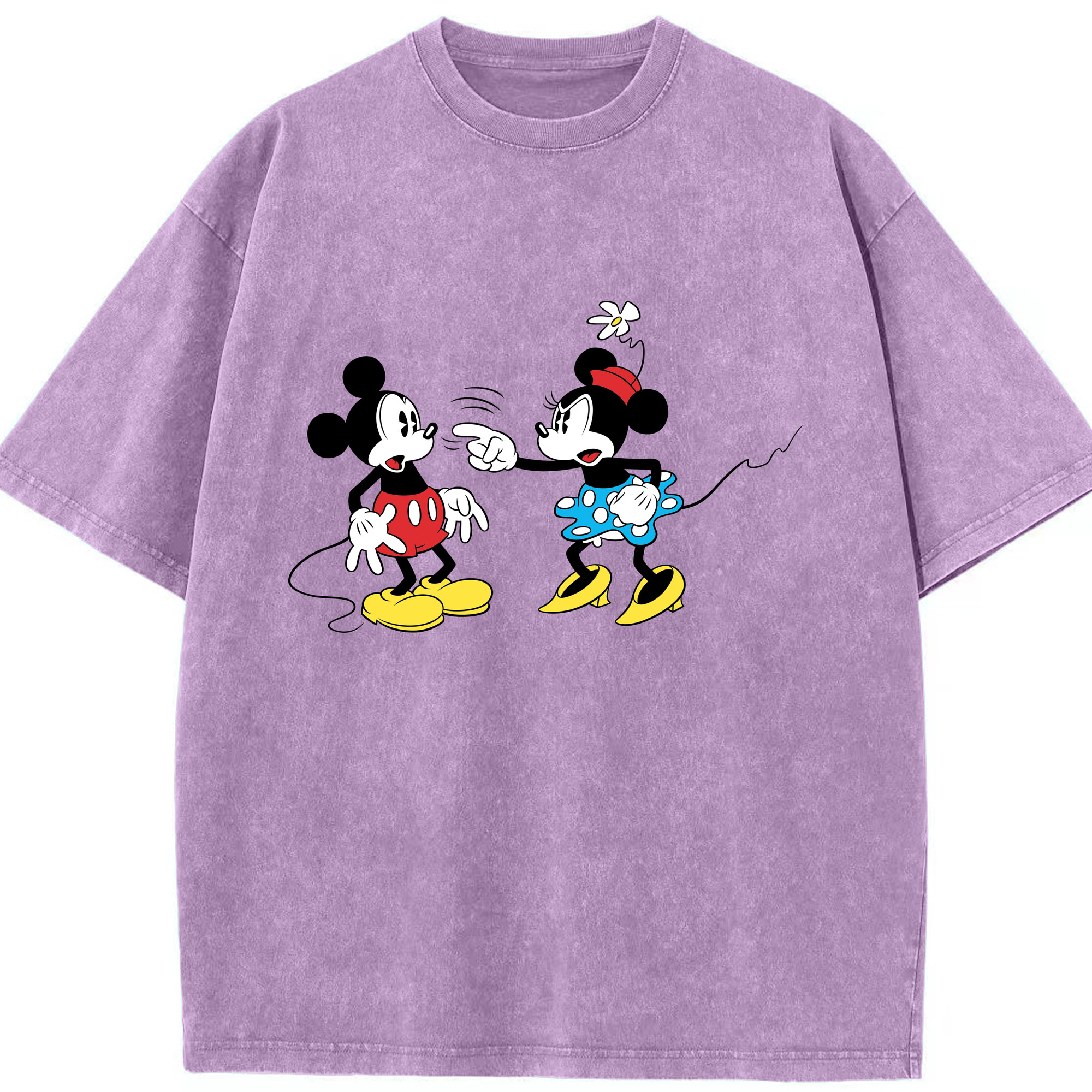 （画像用） ミッキーマウス Mickey Mouse 綿100% ヴィンテージ風 半袖Tシャツ（フロントプリント）