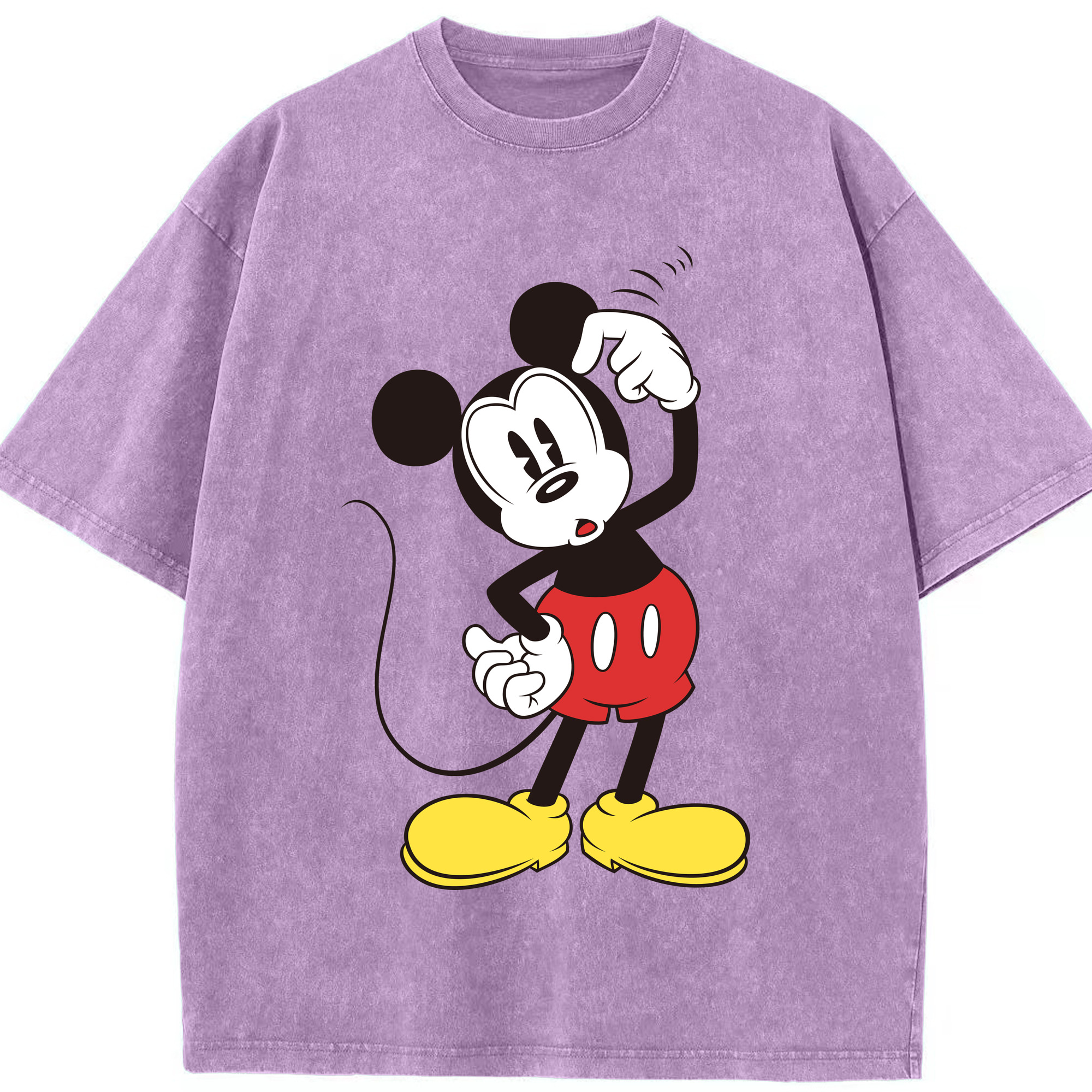 （画像用） ミッキーマウス Mickey Mouse 綿100% ヴィンテージ風 半袖Tシャツ（フロントプリント）