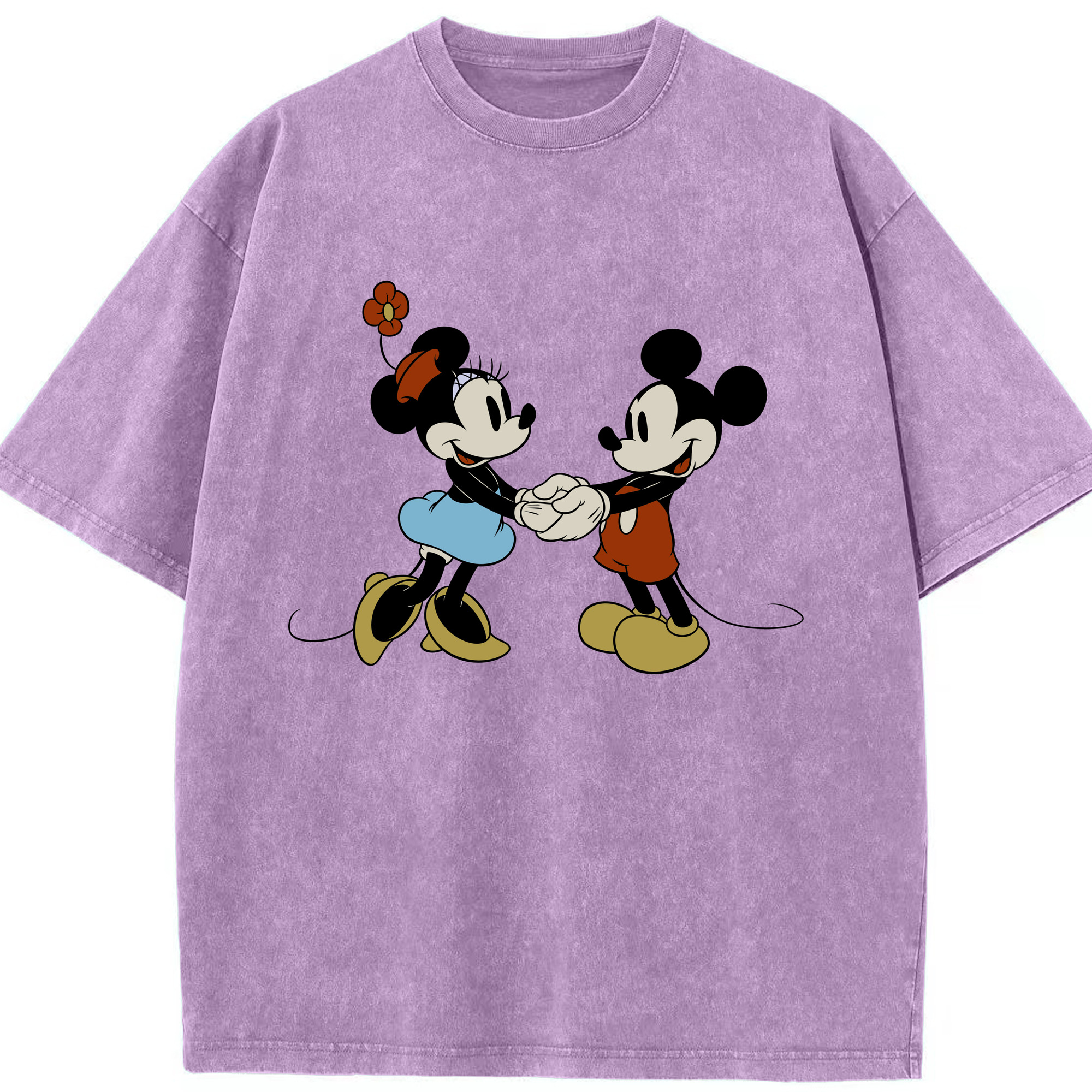（画像用） ミッキーマウス Mickey Mouse 綿100% ヴィンテージ風 半袖Tシャツ（フロントプリント）